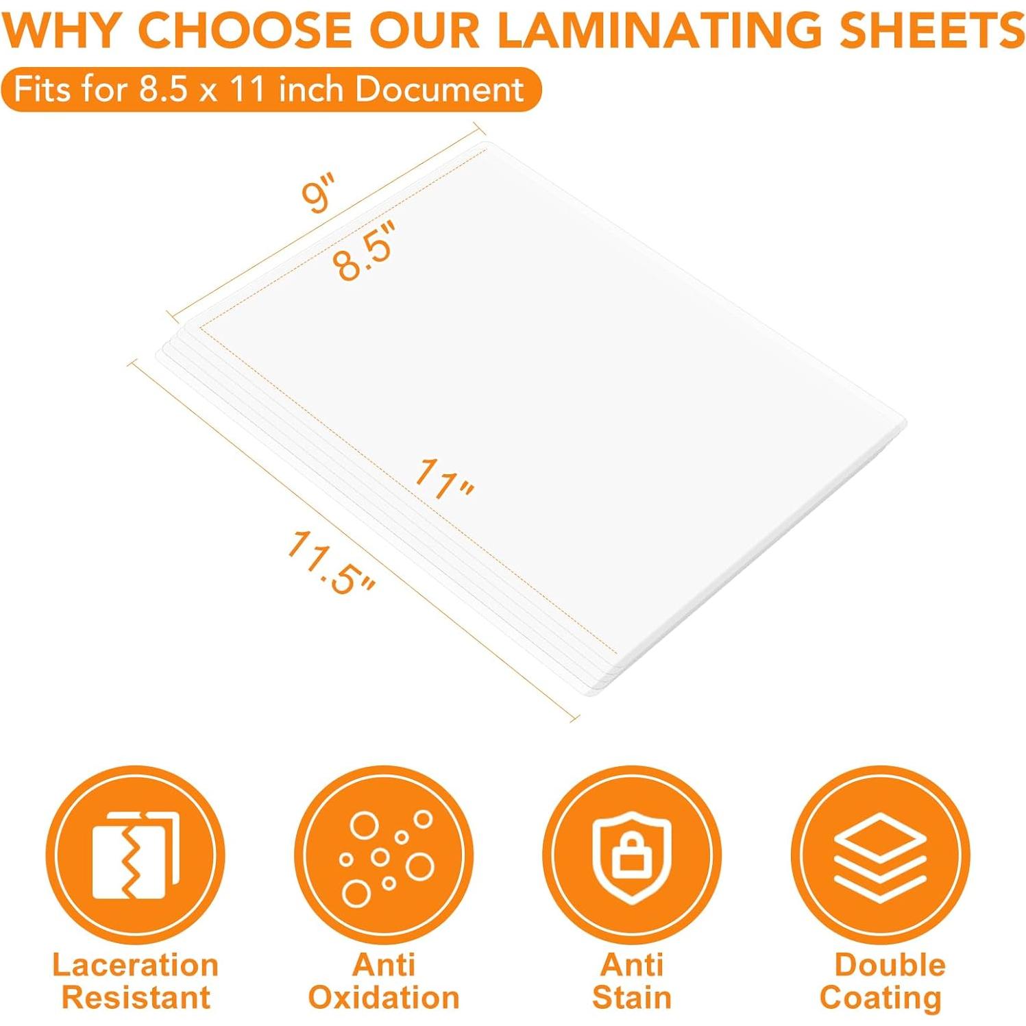 Paquete de Laminado Térmico Caregy 300 Hojas 3 Mil 22.86x29.21cm