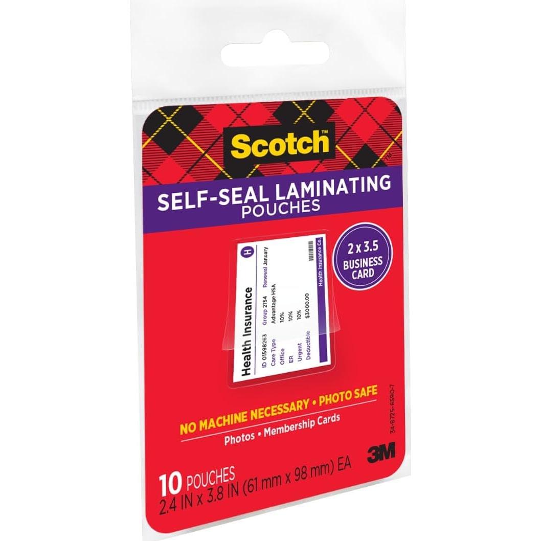 Bolsas de Laminado Reposicionables Scotch 6.1x9.7 cm - Paquete de 10