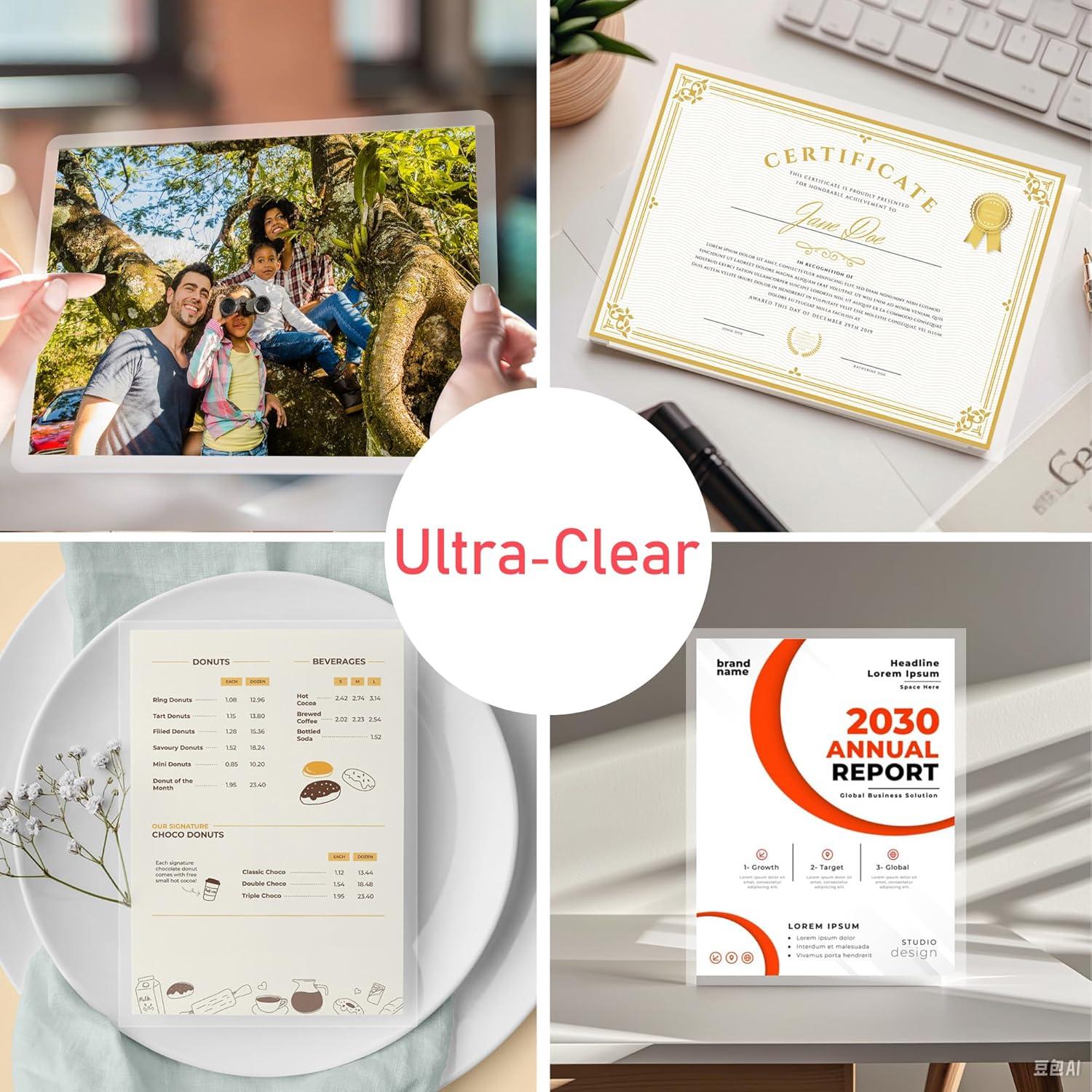 Hojas de Laminado Térmico YONCOUX 100 pcs 3 mil Carta