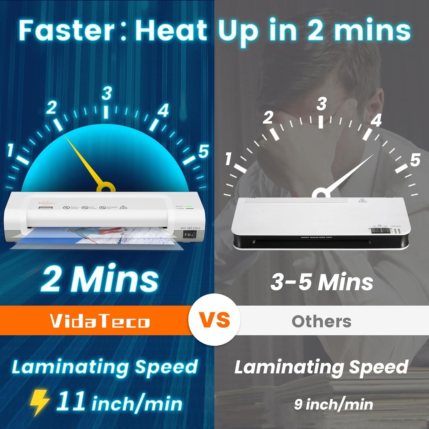 Laminadora Térmica VidaTeco 22.86 cm con 20 Hojas 3 mil