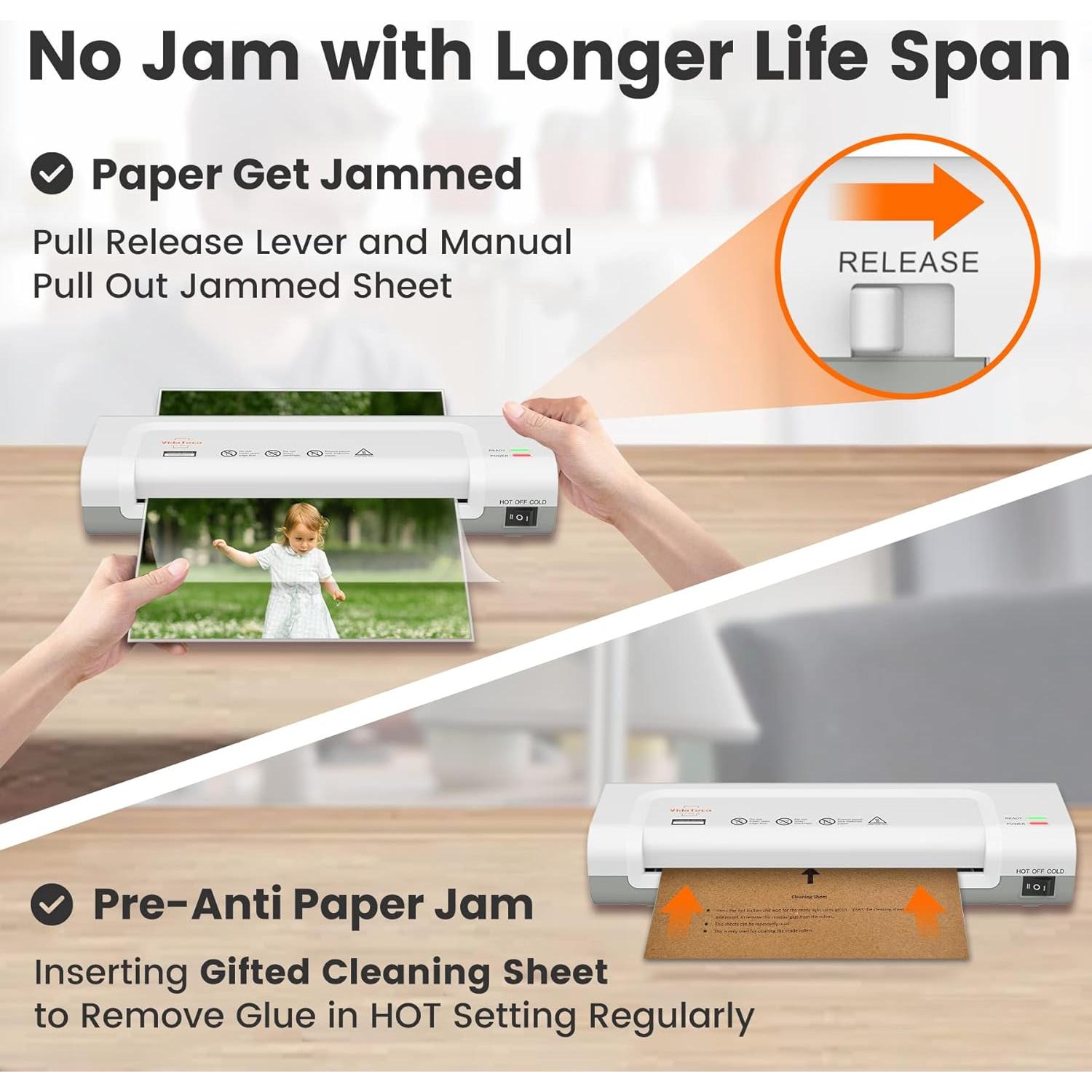 Laminadora Térmica VidaTeco 22.86 cm con 20 Hojas 3 mil