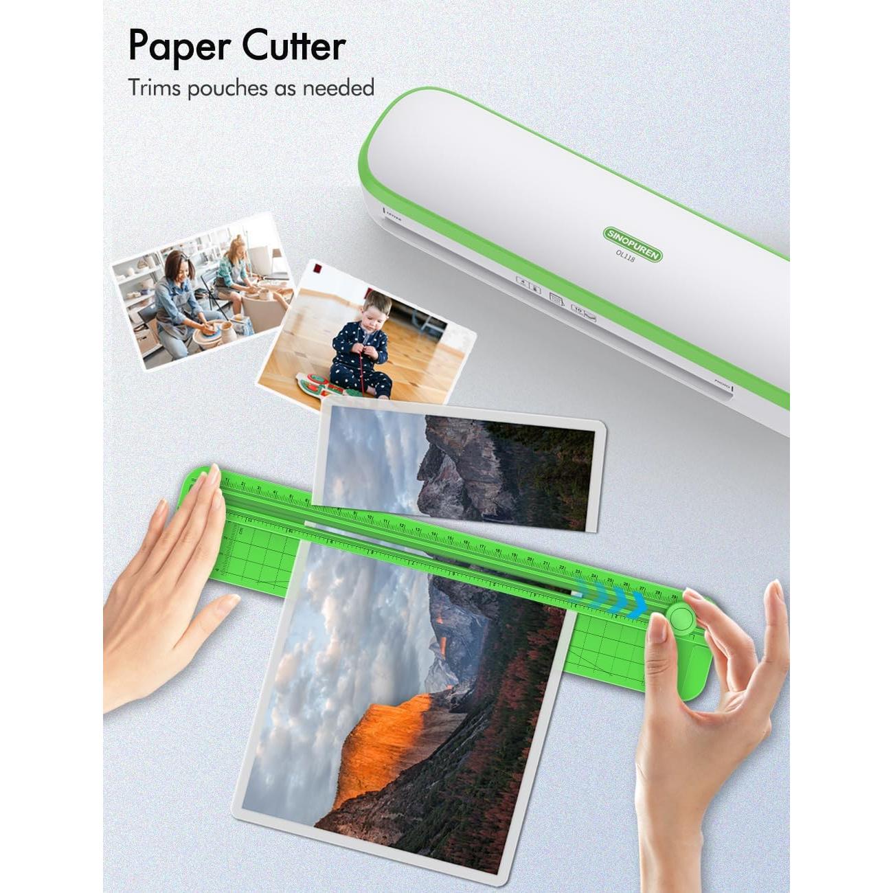 Laminadora Térmica Silenciosa SINOPUREN 9" A4 Verde