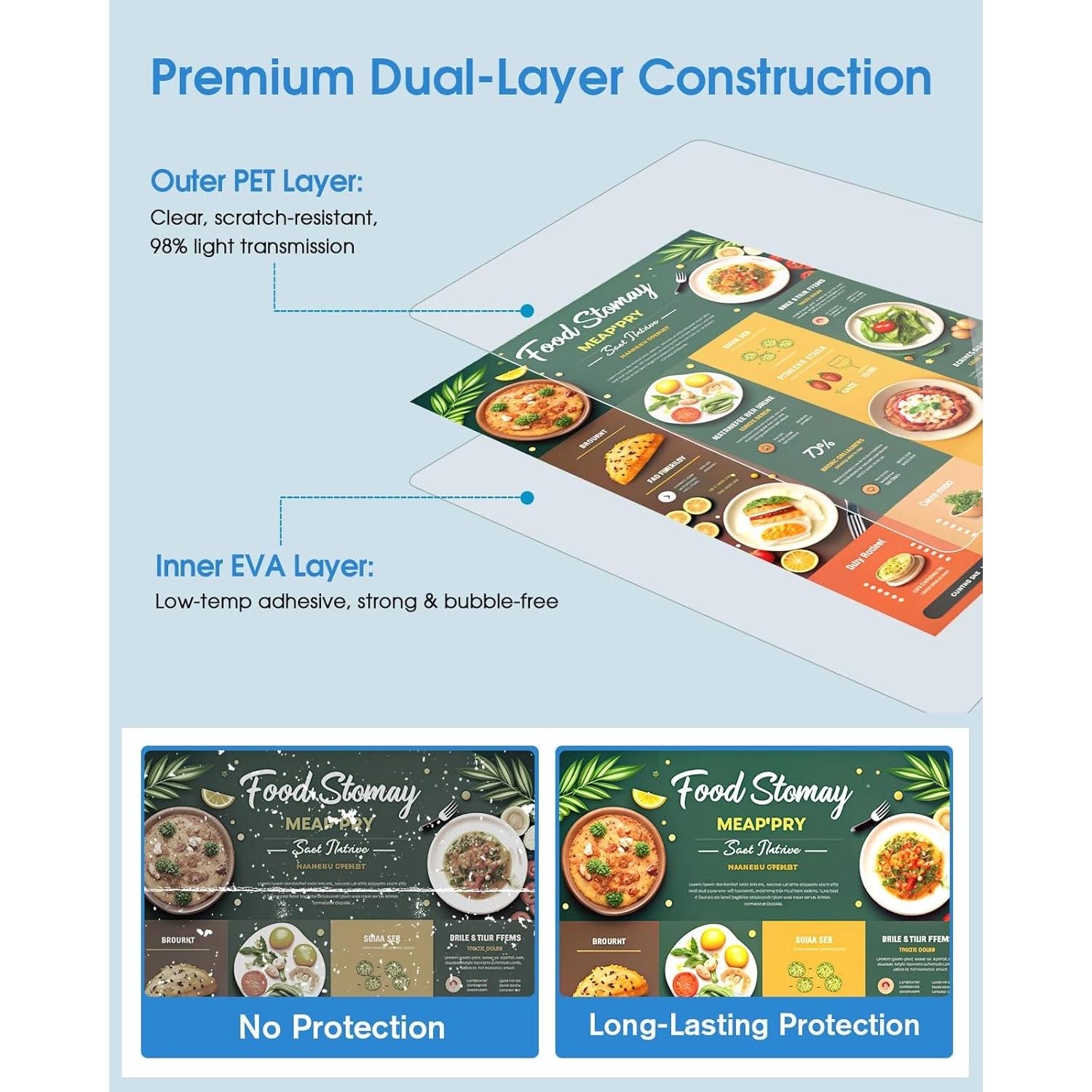 Hojas de Laminado KTRIO 3 Mil 200 Unidades 9 x 11.5 cm