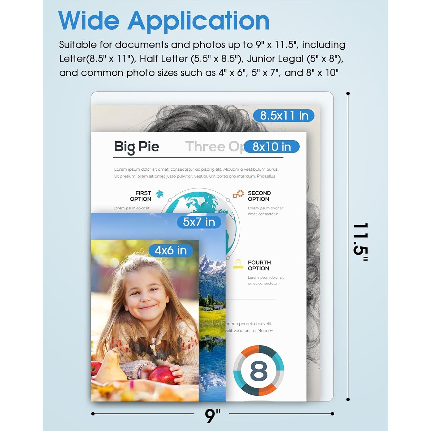 Hojas de Laminado KTRIO 3 Mil 200 Unidades 9 x 11.5 cm