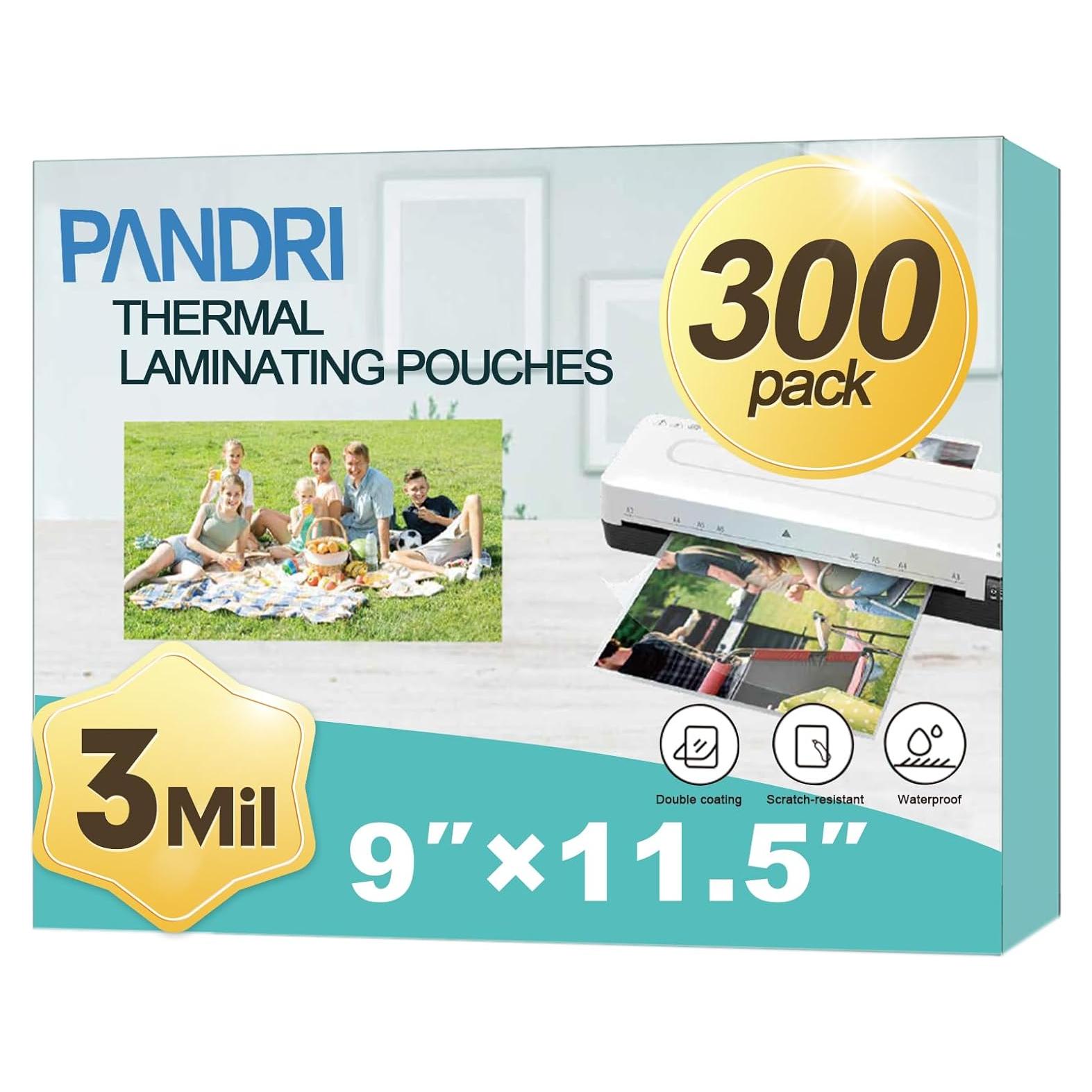 Hojas de Laminado Térmico PANDRI 300 Bolsas 9x11.5 Pulgadas