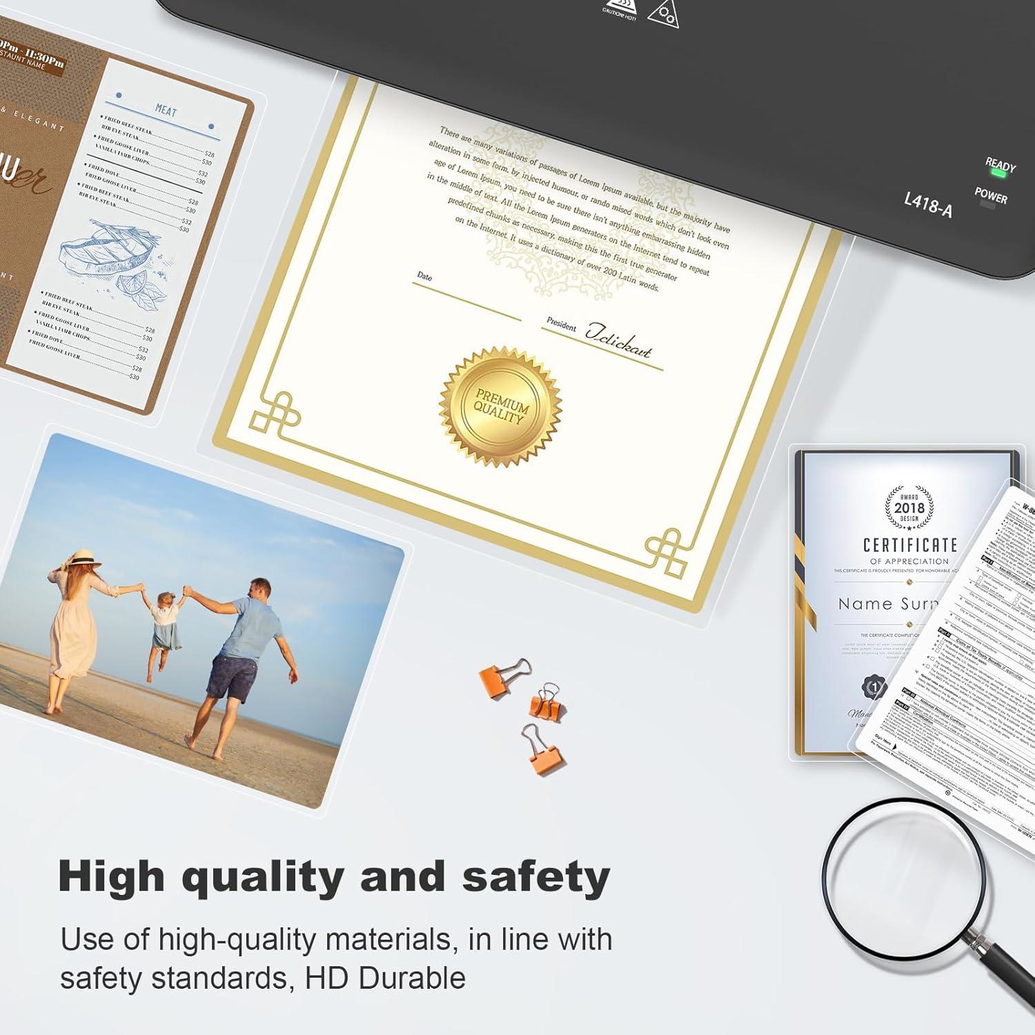 Hojas de Laminado Bonsaii 100 PCS 3mil Tamaño Carta 22.86x29.21cm