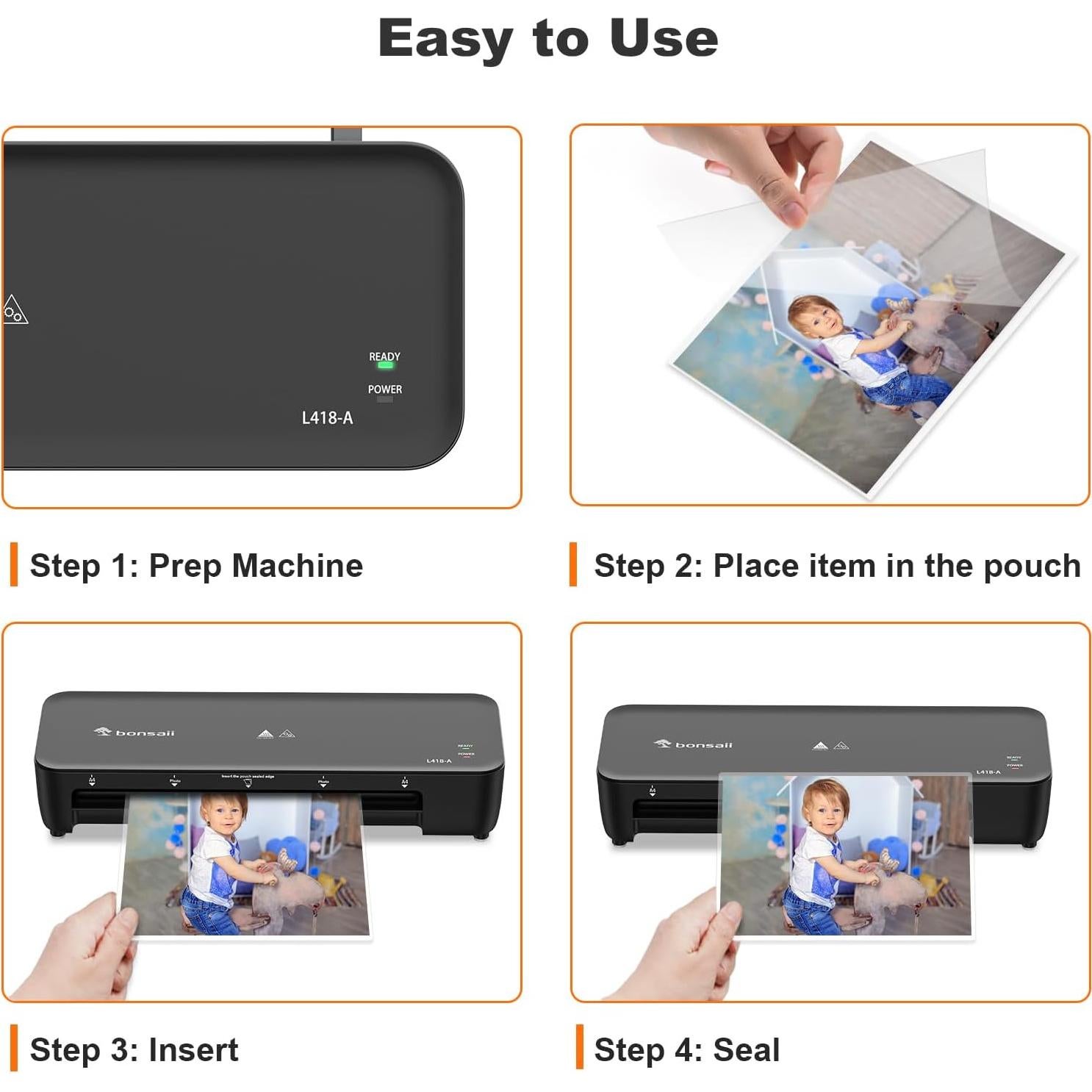 Hojas de Laminado Bonsaii 100 PCS 3mil Tamaño Carta 22.86x29.21cm