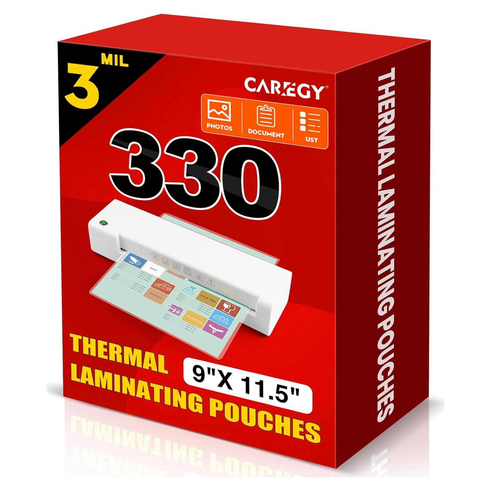 Fundas Térmicas para Laminado CAREGY 330 Hojas 3 Mil 22.86x29.21 cm