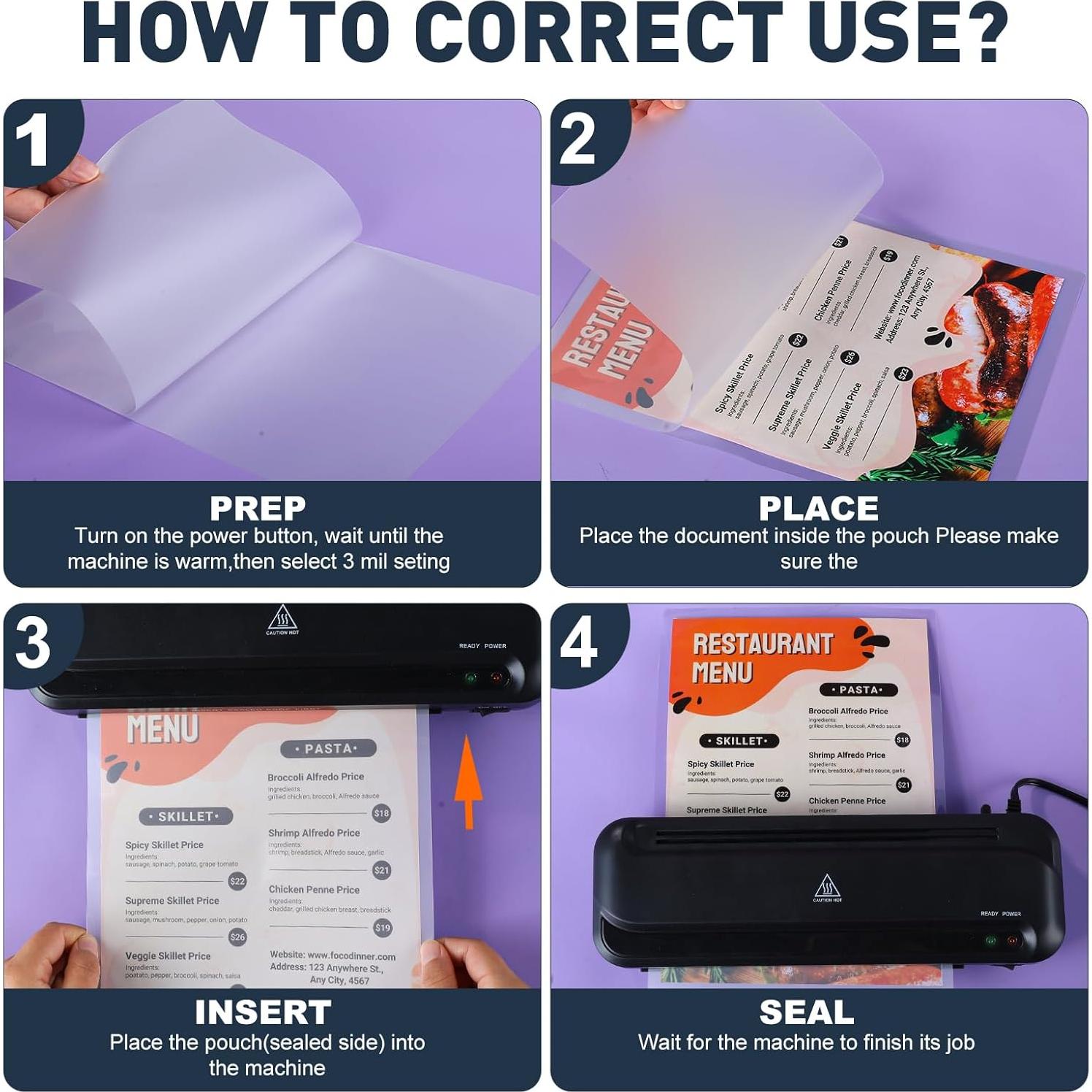 Fundas Térmicas para Laminado CAREGY 330 Hojas 3 Mil 22.86x29.21 cm