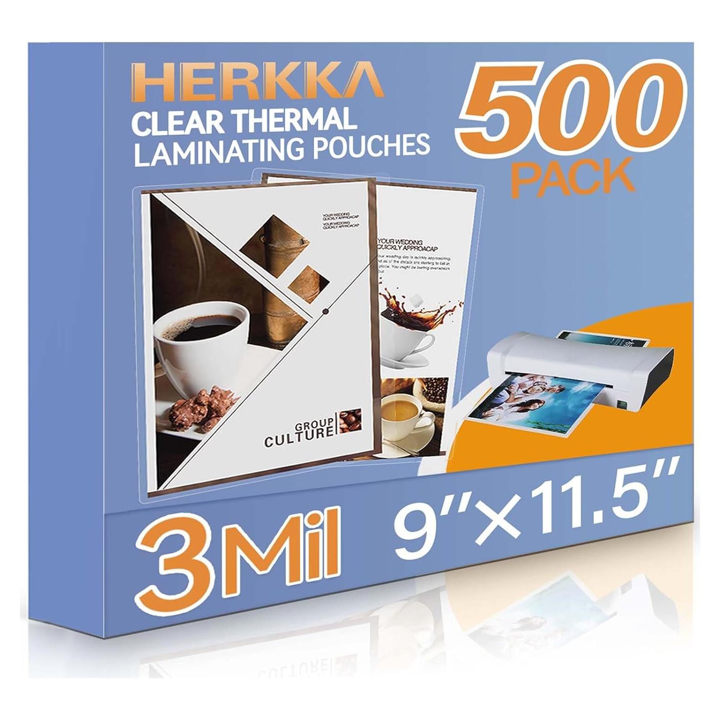 Hojas de Laminado HERKKA 500 Paquete 3 Mil 22.86 x 29.21 cm