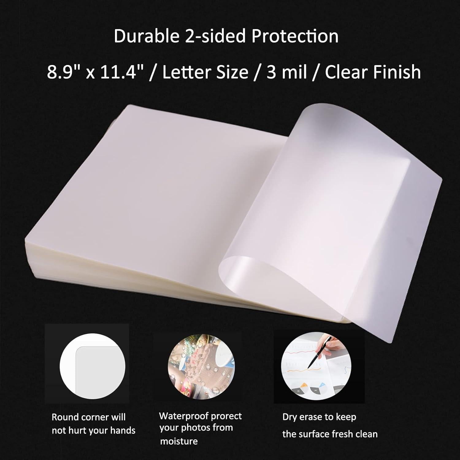 Hojas de Laminado MPRT 22.6 x 29 cm 3 Mil Paquete 200