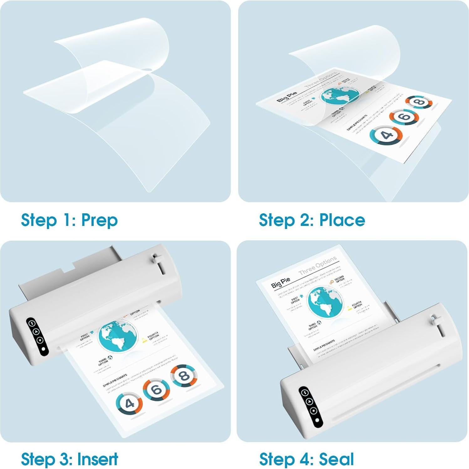 Hojas de Laminado KTRIO 5 Mil 25 Unidades 11 x 43 cm