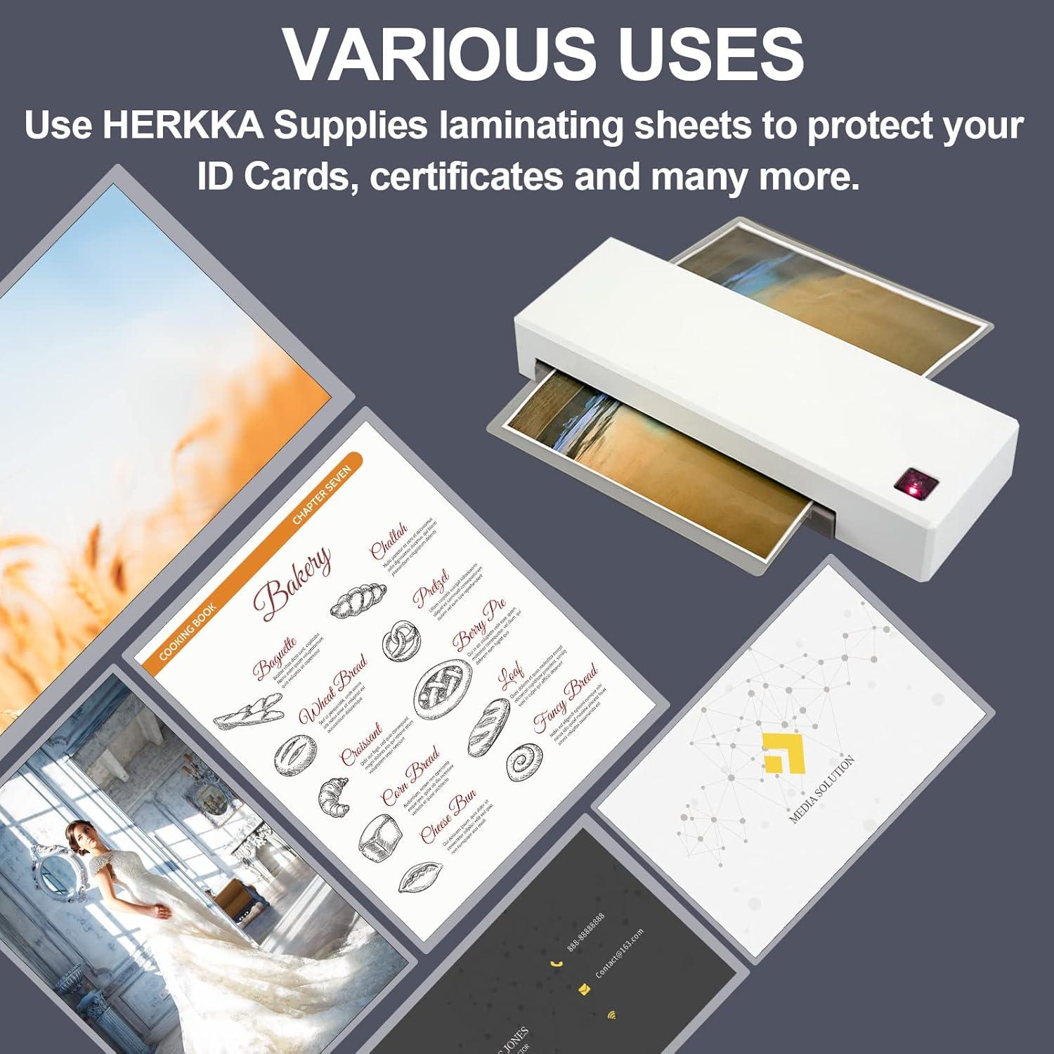 Paquete de Laminado HERKKA 300 Hojas 5 Mil 9 x 11.5 Pulgadas