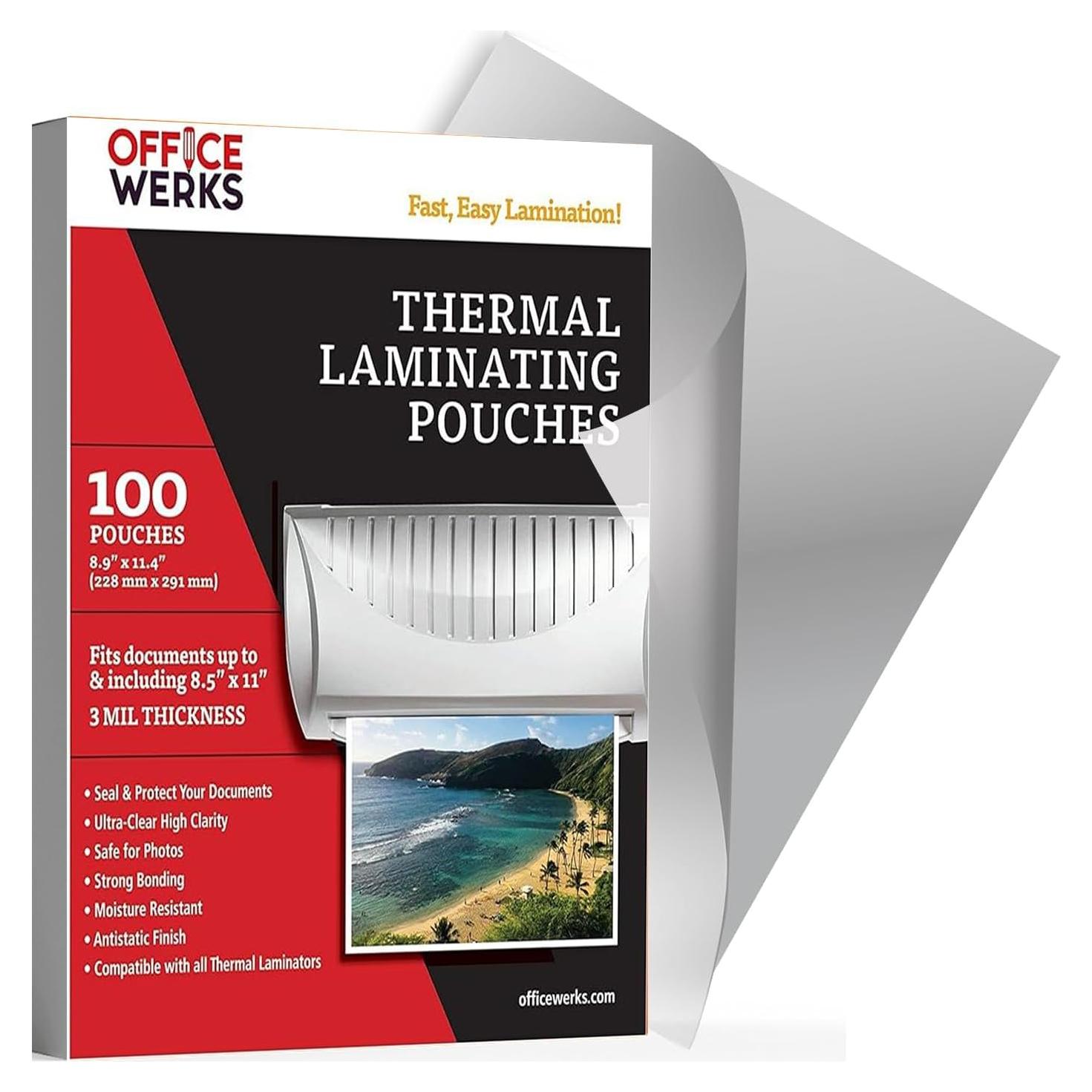 Fundas de Laminado Térmico Office Werks 100 Unidades Carta 3 Mil