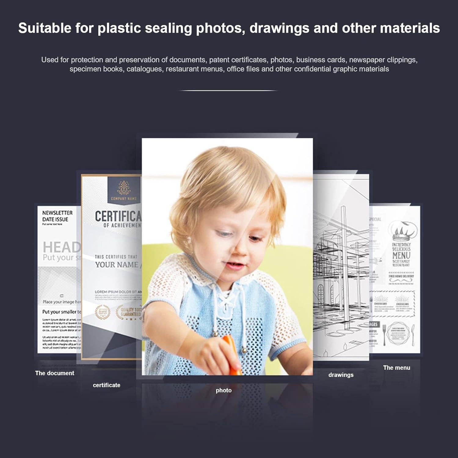 Paquete de 300 fundas de laminado Eficentline 3 mil 22.86x29.21 cm