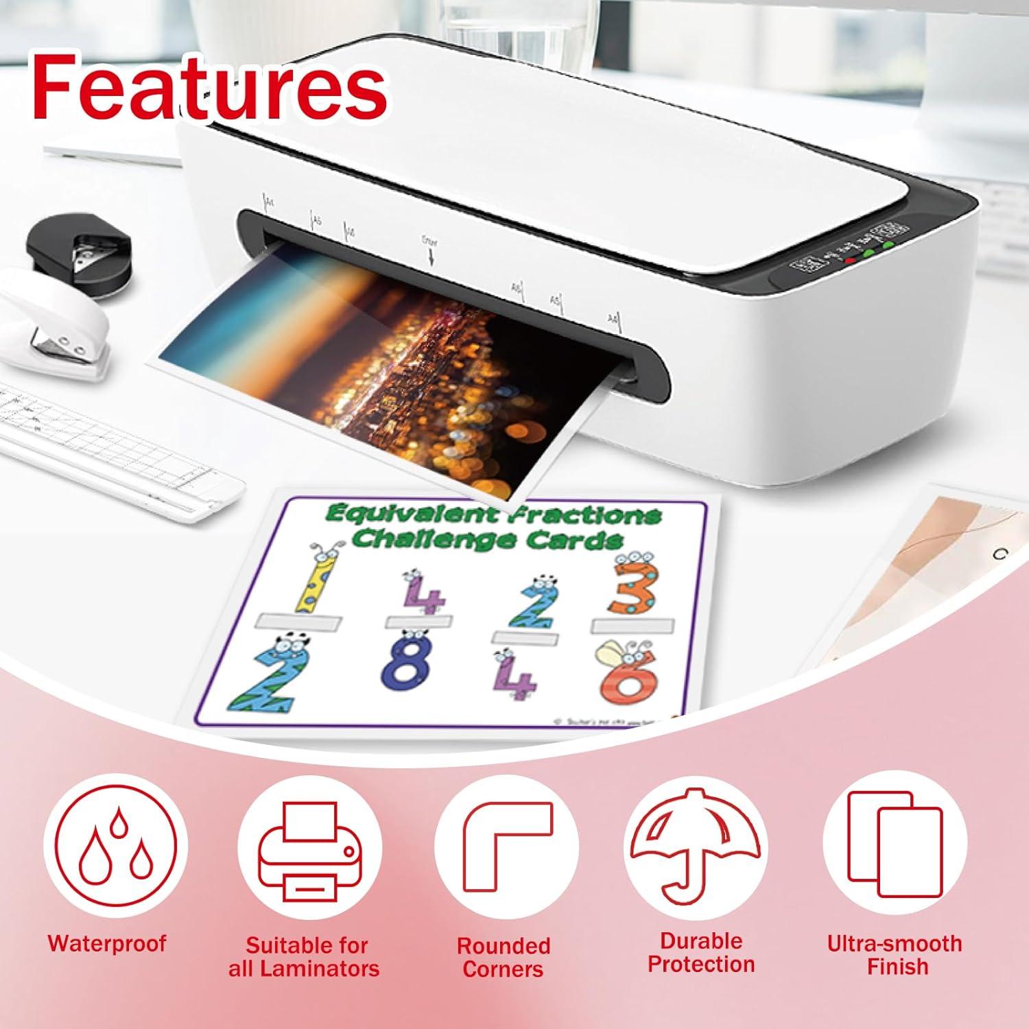 Paquete de 100 Hojas de Laminado Térmico Hartwii 9x37cm 5 Mil