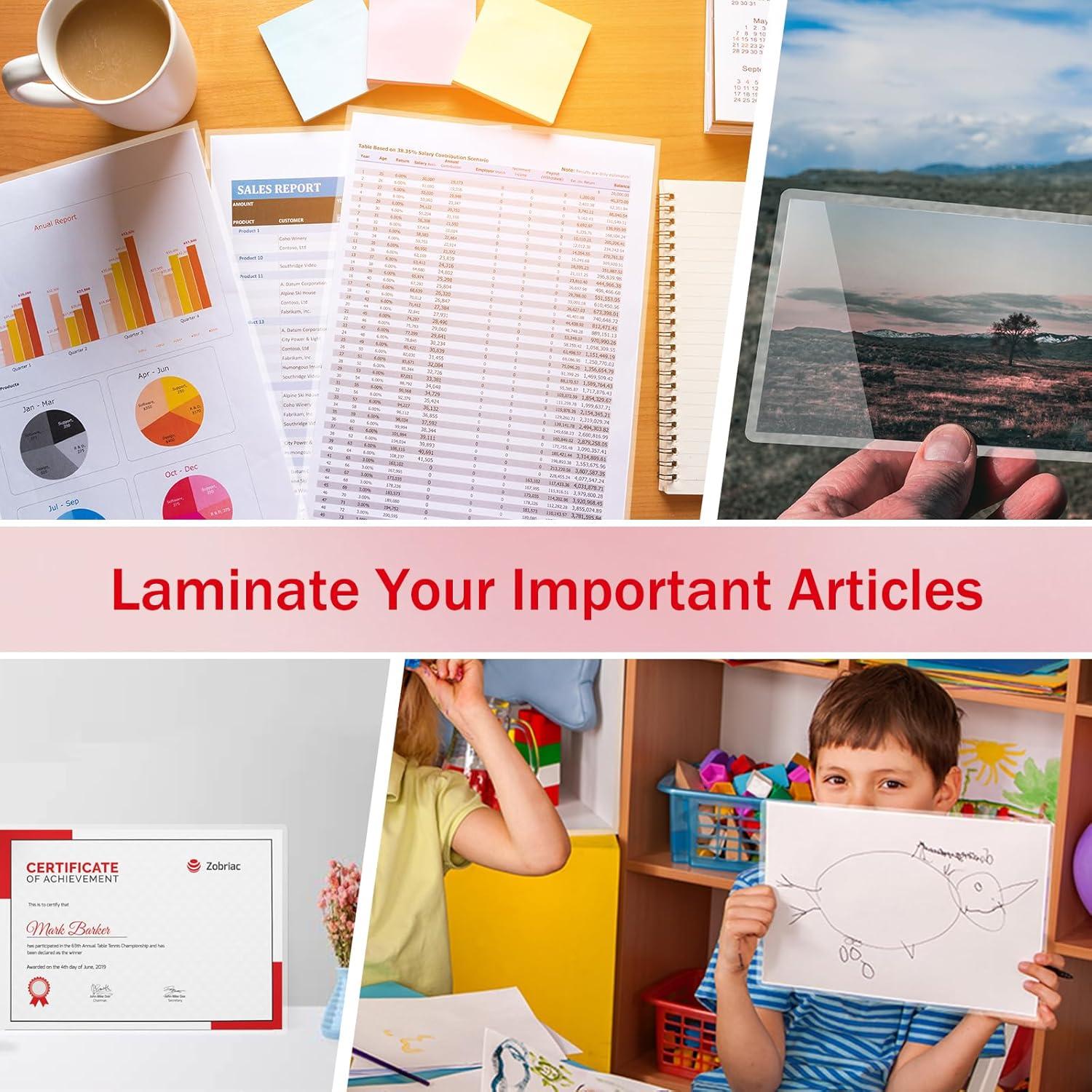 Paquete de 100 Hojas de Laminado Térmico Hartwii 9x37cm 5 Mil