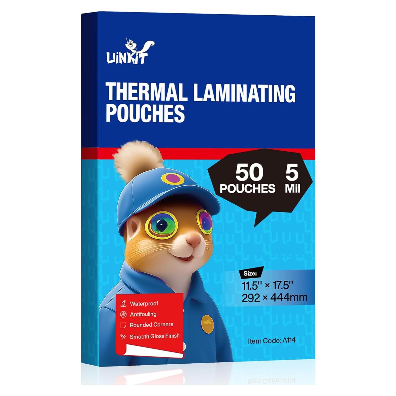 Bolsas de Laminado Térmico Uinkit 11.5x17.5" 5 Mil Paquete 50