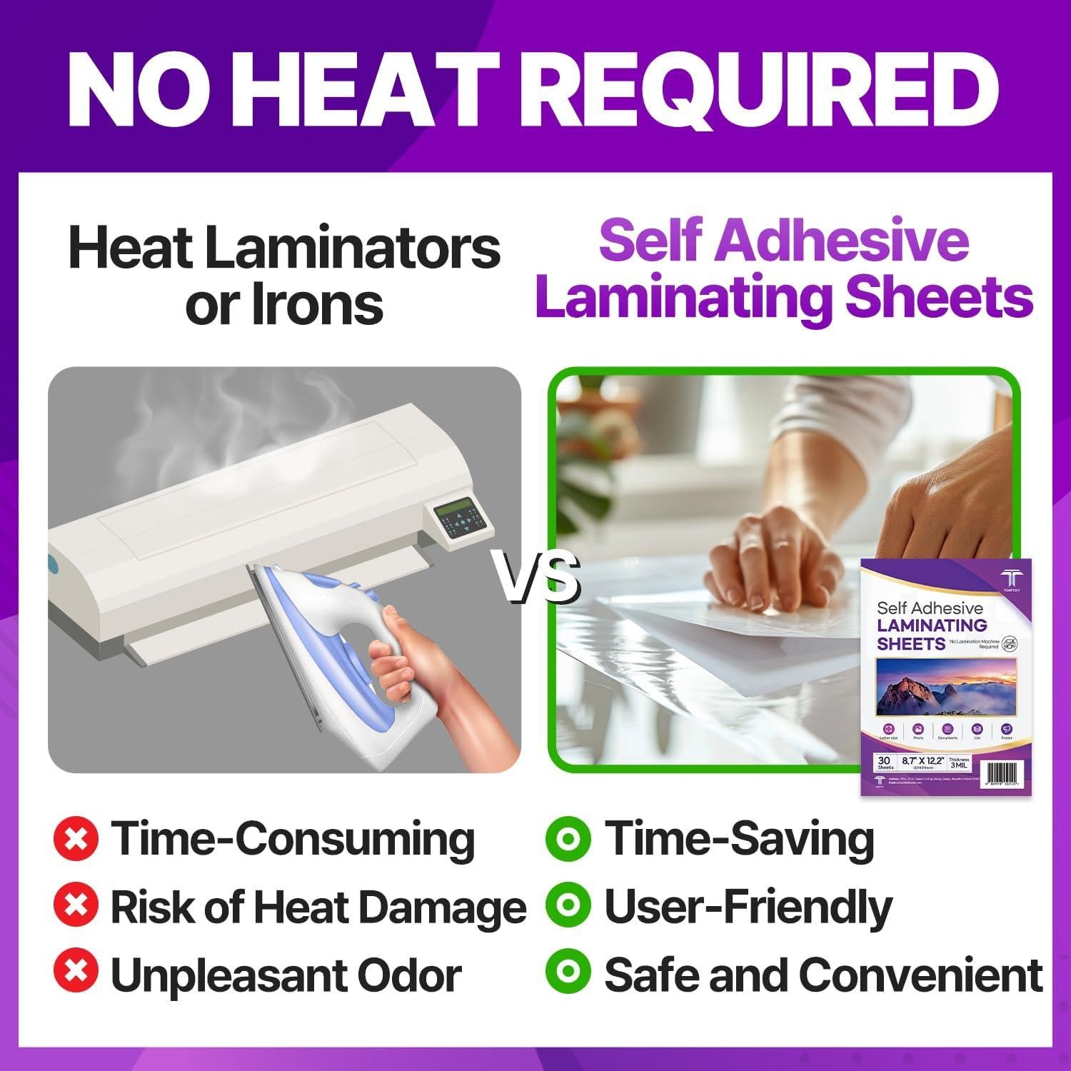 Papel de Laminado Autoadhesivo T TORTO9 30 Hojas Carta