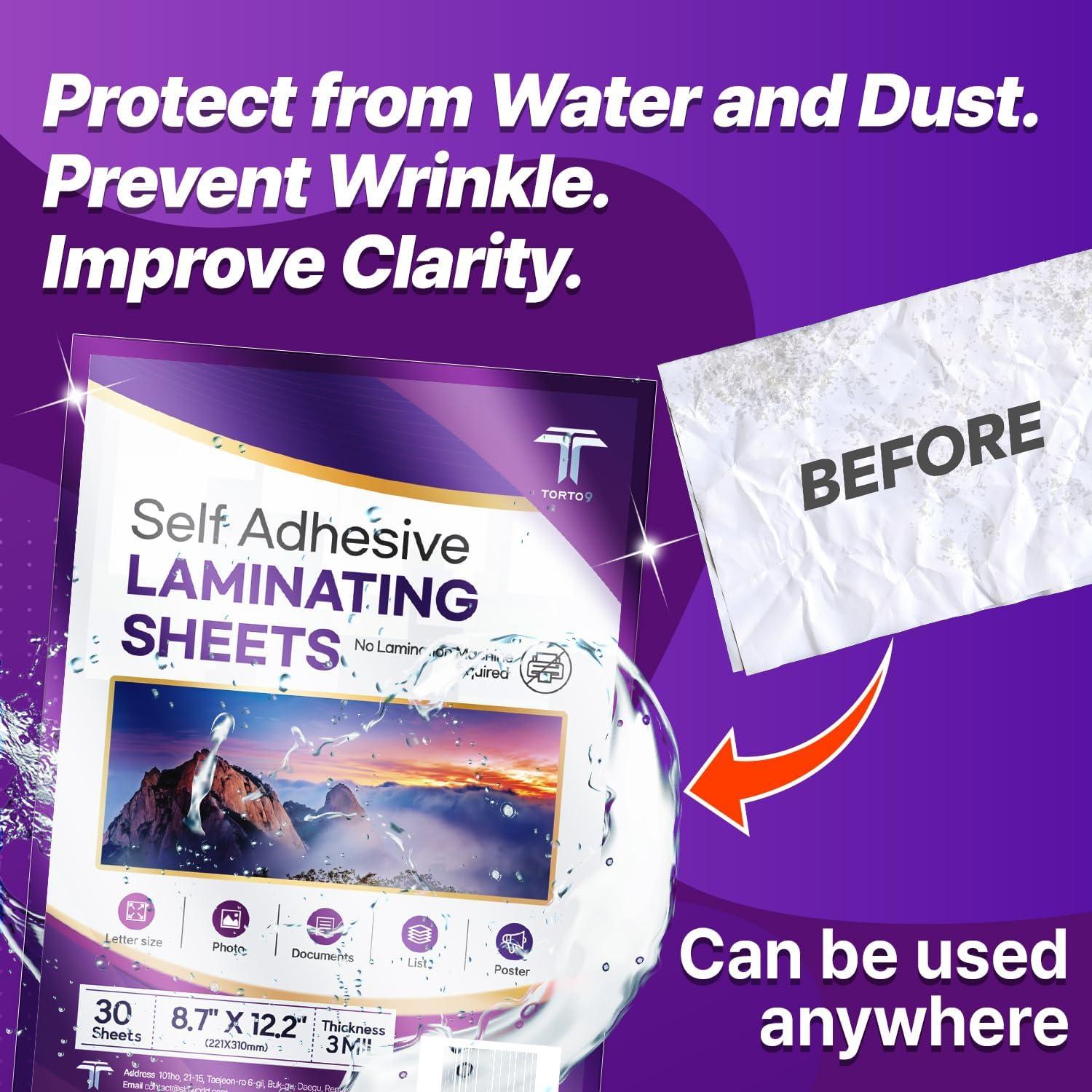 Papel de Laminado Autoadhesivo T TORTO9 30 Hojas Carta