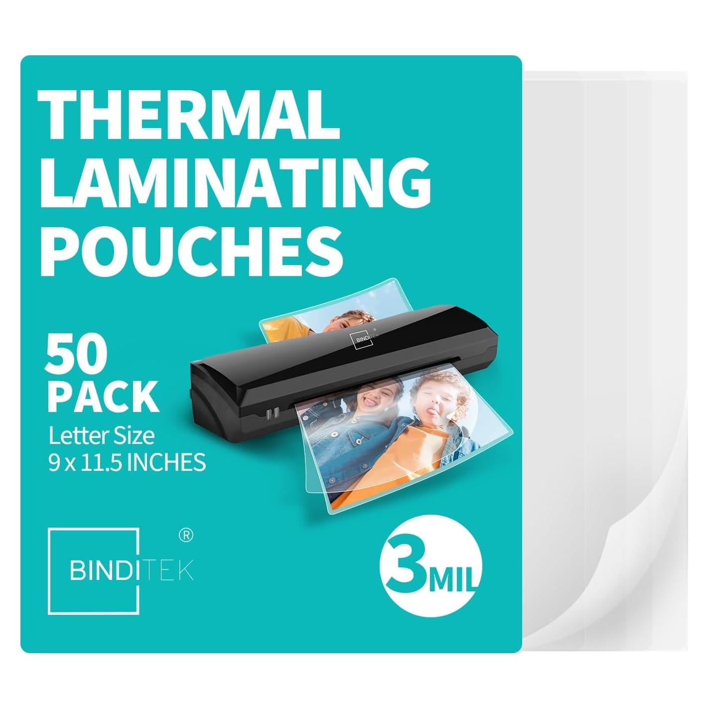 Fundas de Laminado Térmico Binditek 50 Pack 3 Mil Carta