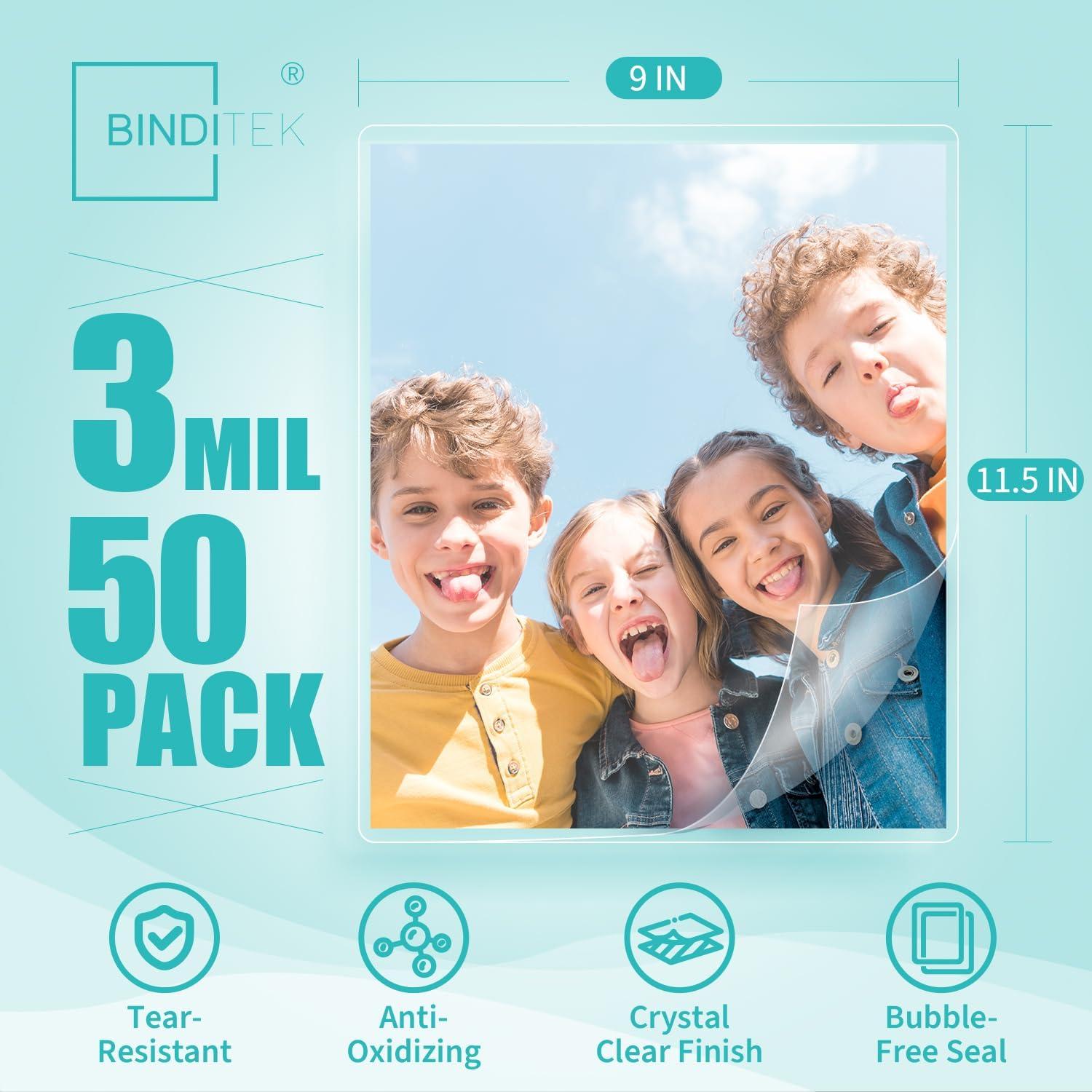 Fundas de Laminado Térmico Binditek 50 Pack 3 Mil Carta