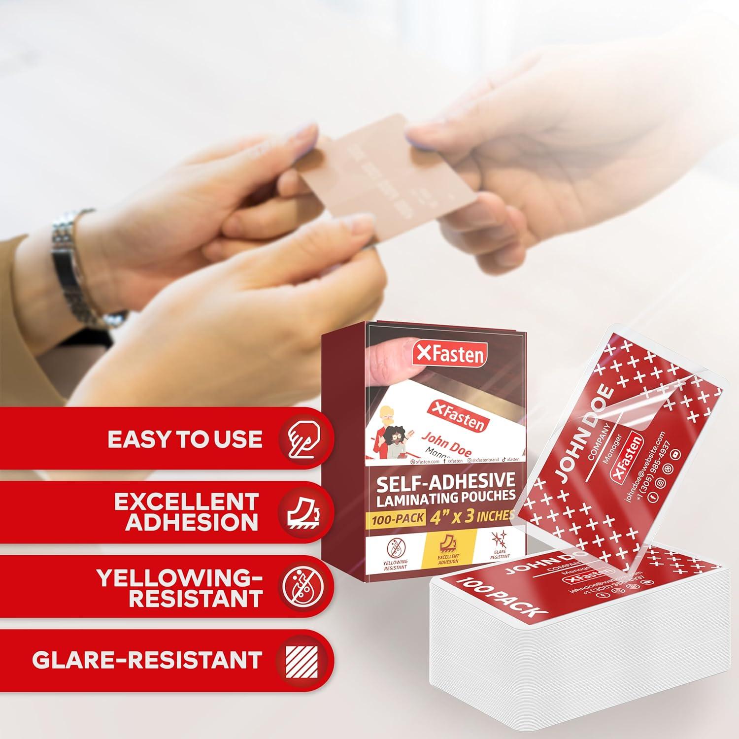 Bolsas de Laminado Autoadhesivas XFasten 10 Mil 100 Paquete 10x7.6 cm