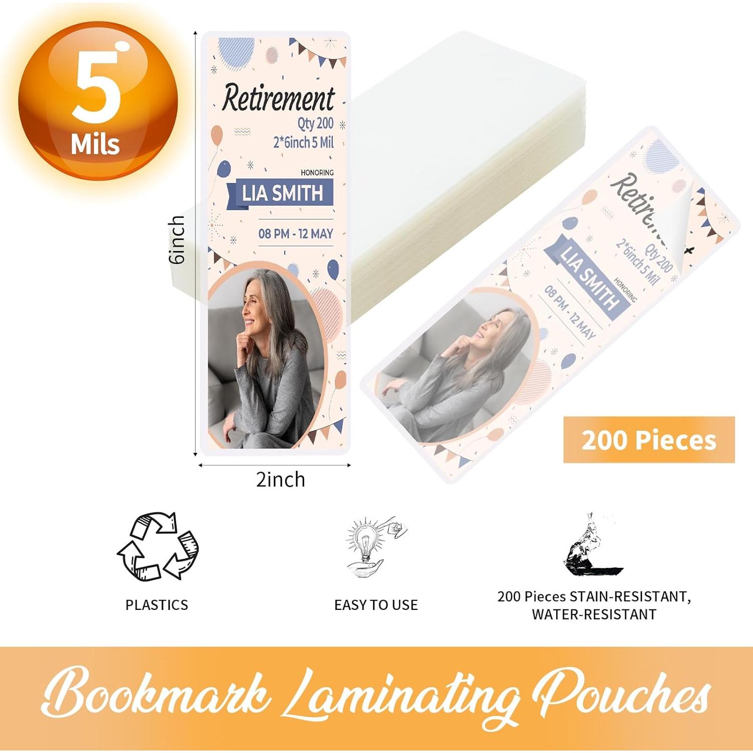 Fundas de Laminado para Marcadores DLUGOPIS 5 Mil 200 Piezas