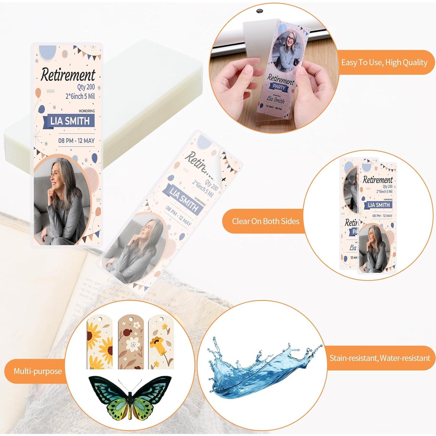 Fundas de Laminado para Marcadores DLUGOPIS 5 Mil 200 Piezas