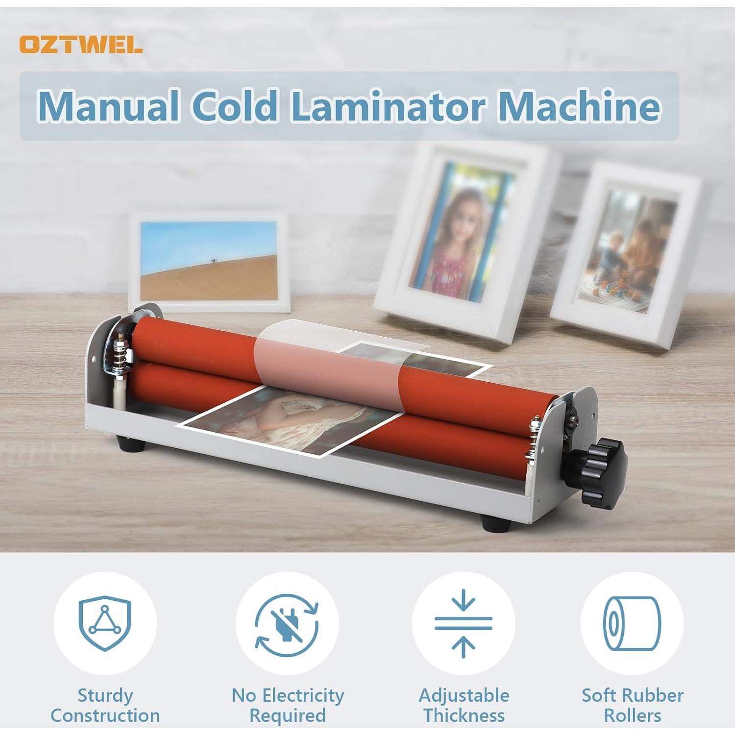 Laminadora Fría Manual Oztwel 12 Pulgadas A4 1.90 kg