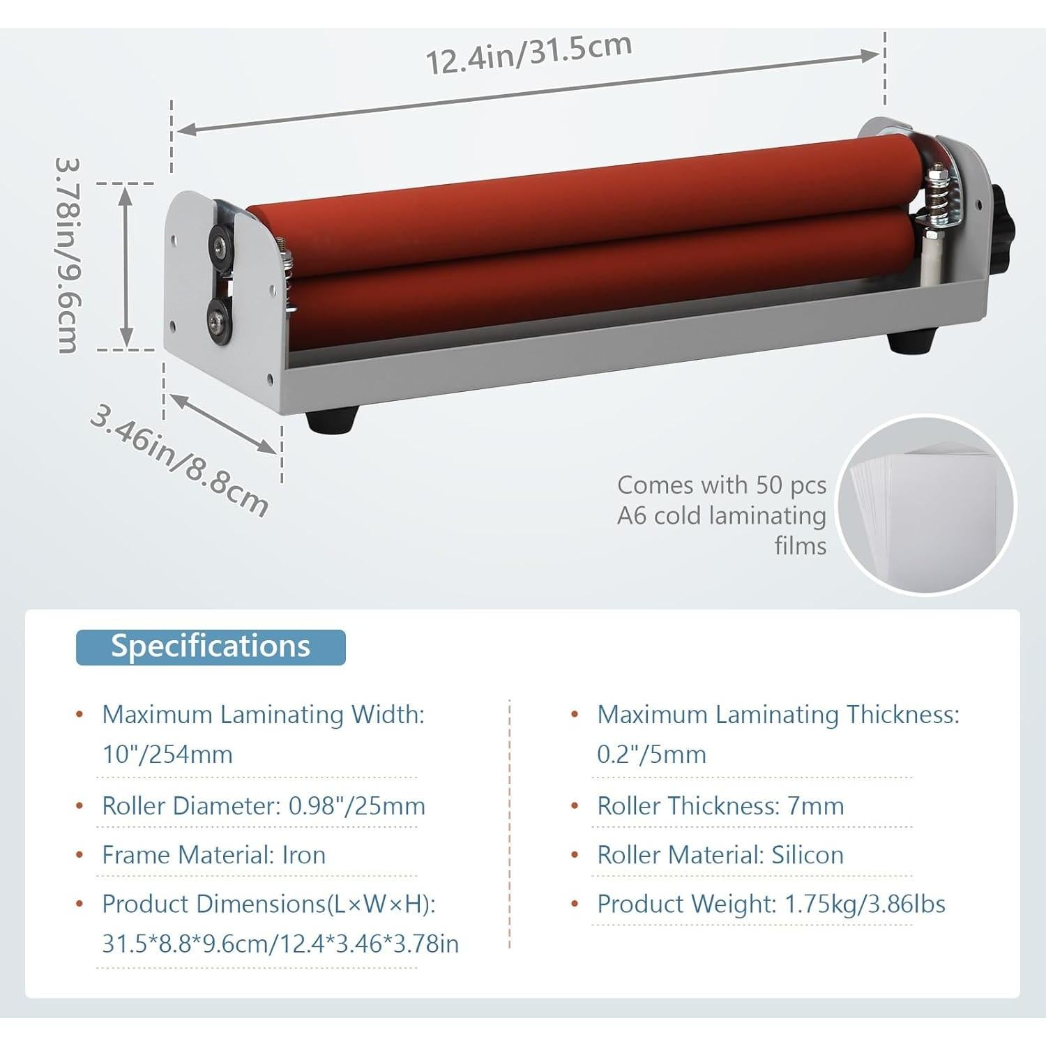 Laminadora Fría Manual Oztwel 12 Pulgadas A4 1.90 kg