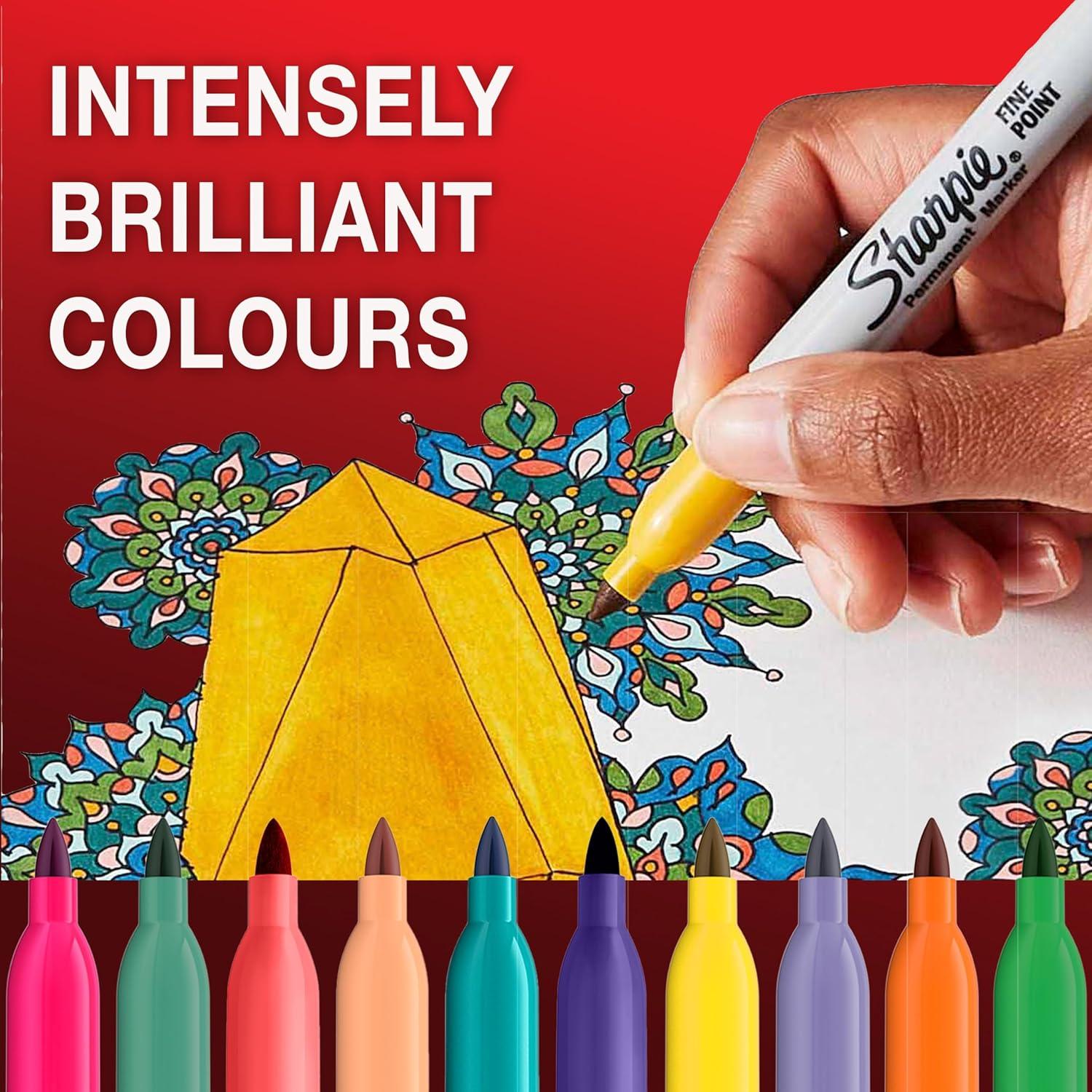 Marcadores Permanentes Sharpie Punta Fina 4 Colores 0.7mm