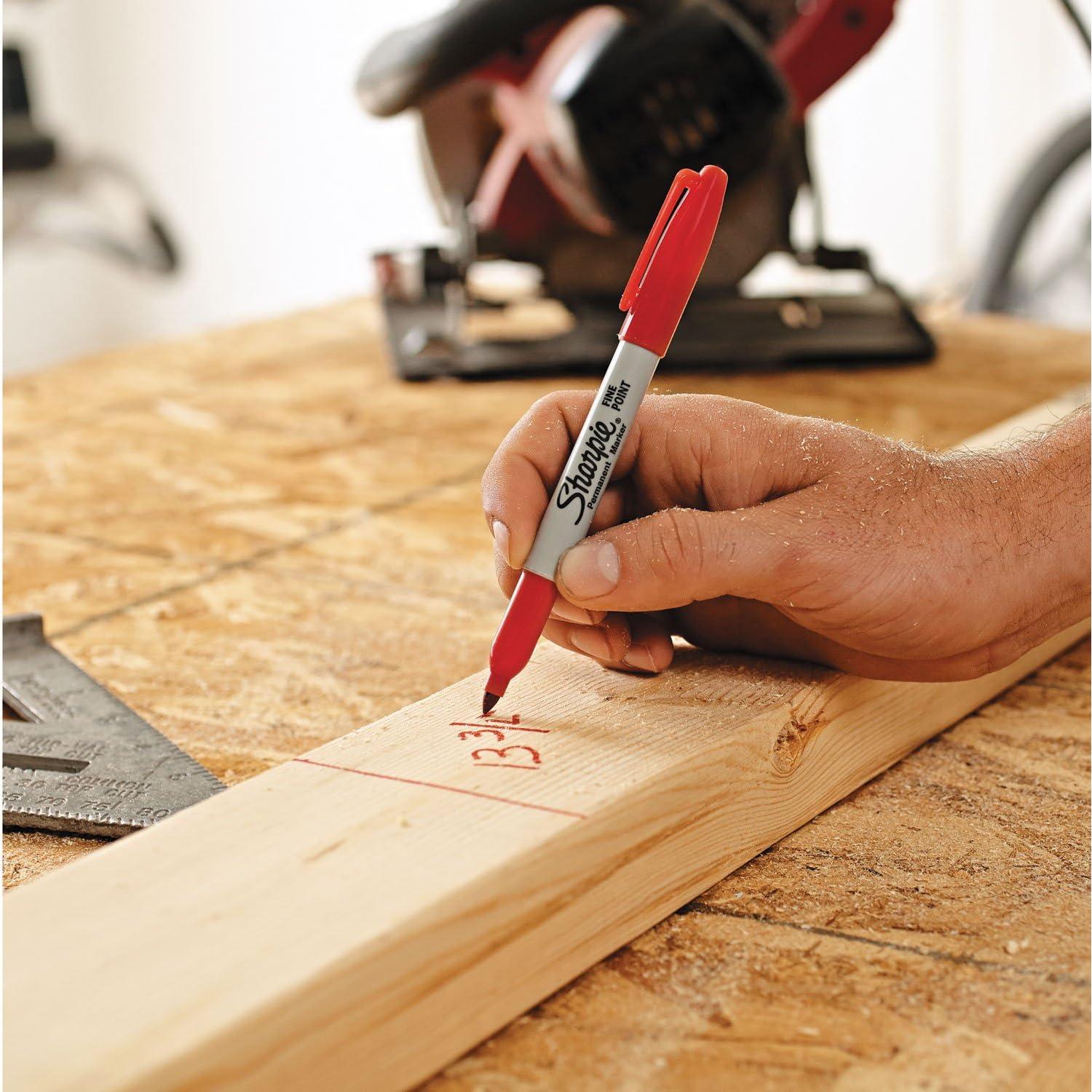 Marcadores Permanentes Retráctiles Sharpie 32702, Punta Fina, Rojo, 12 Unidades