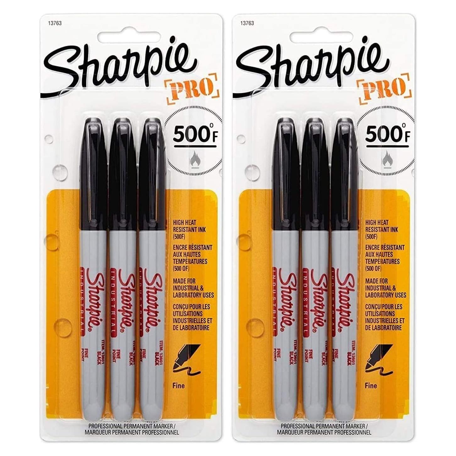 Marcadores Permanentes Sharpie 13763PP Punta Fina Negro 6 Unidades