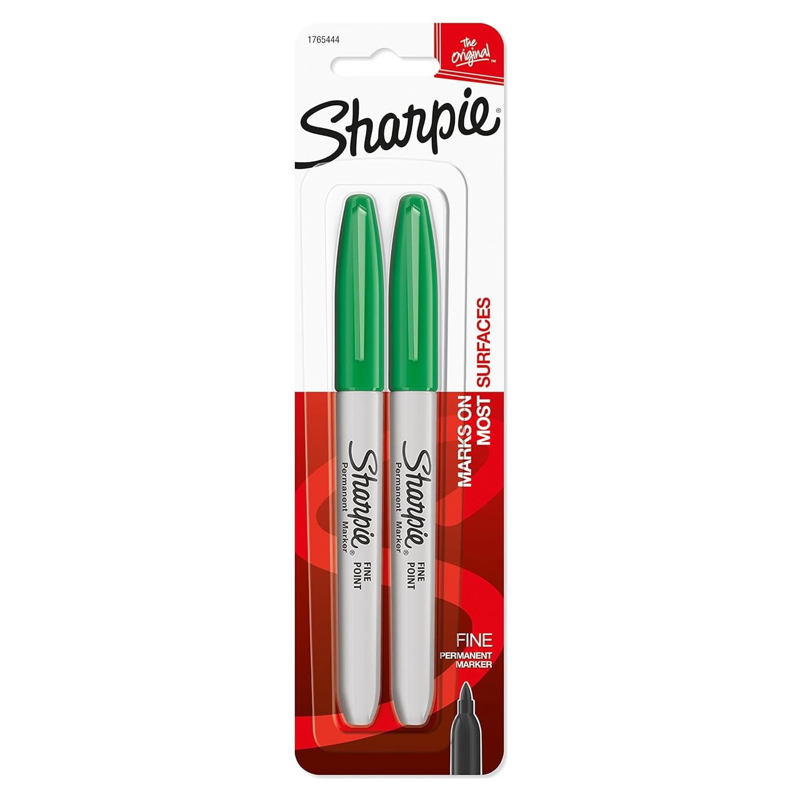 Marcadores Permanentes Sharpie Verde Punta Fina 2 Unidades