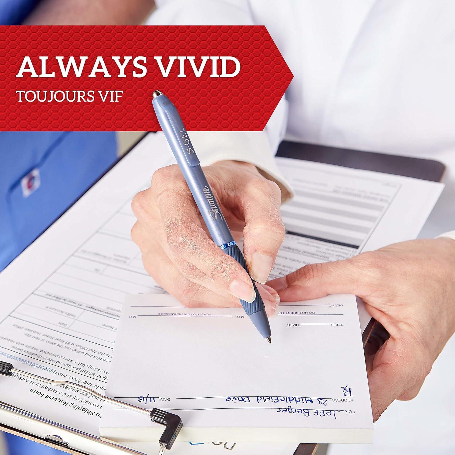 Bolígrafos de Gel Sharpie S-Gel 4 Unidades Tinta Negra y Azul