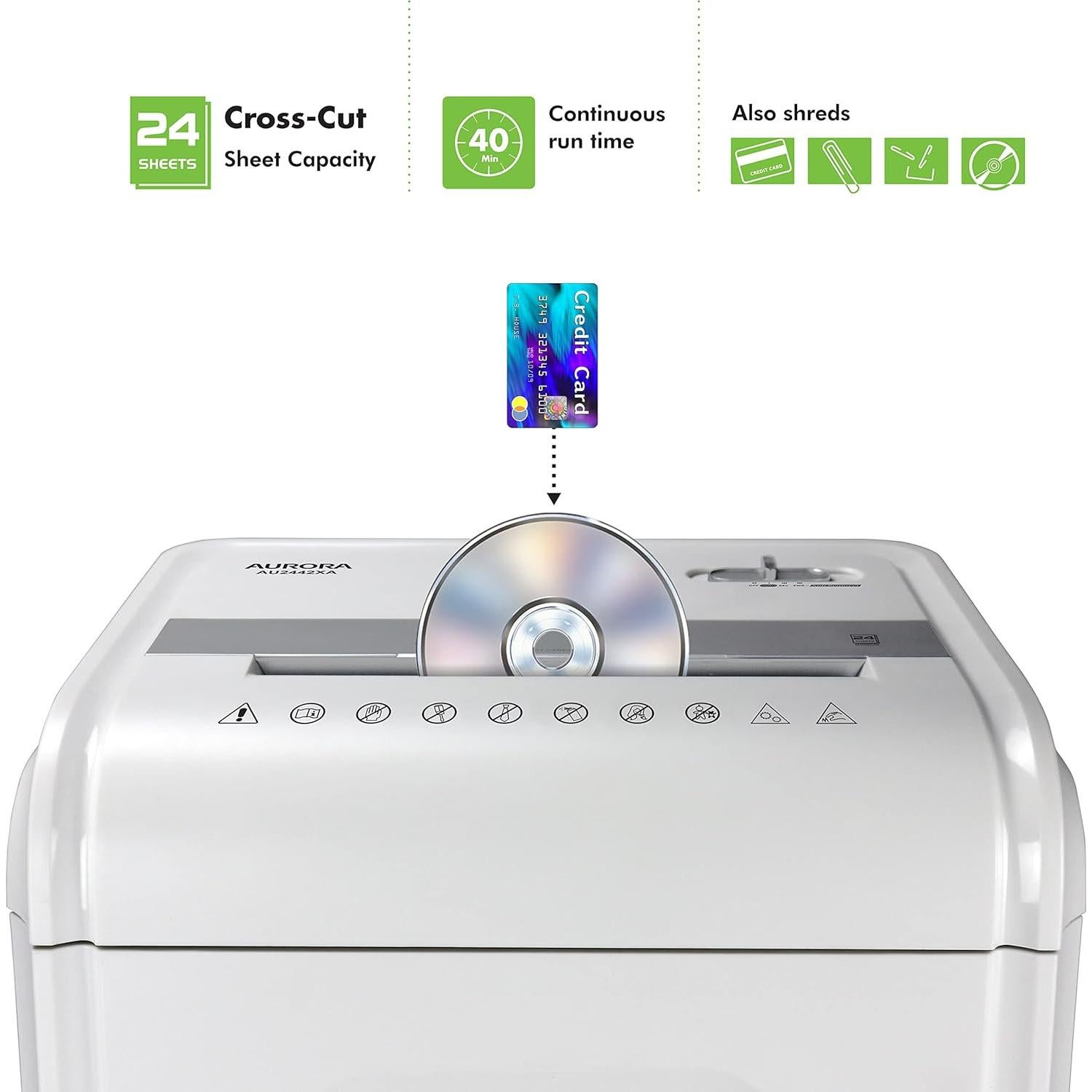 Destructora de papel Aurora AU2442XA 24 hojas P-4 40 min
