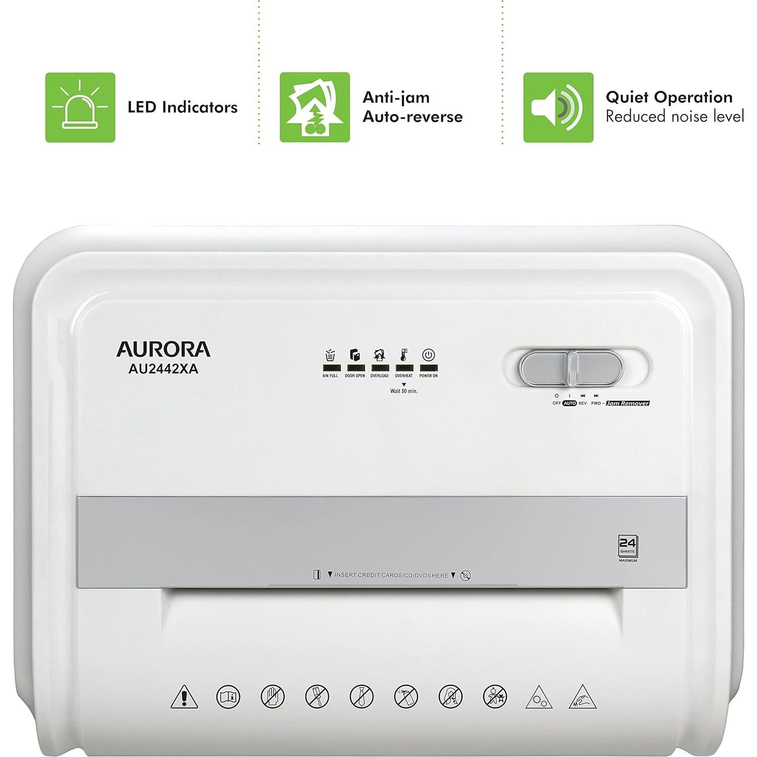 Destructora de papel Aurora AU2442XA 24 hojas P-4 40 min