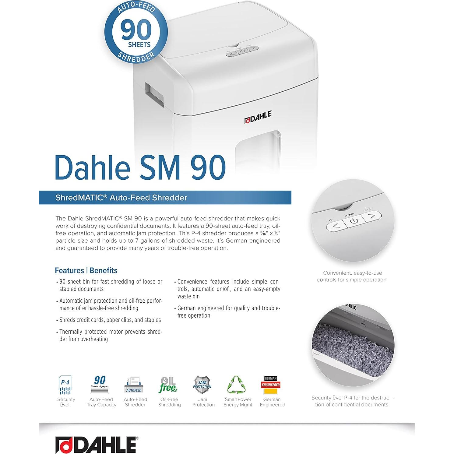 Dahle SM 90 Trituradora de Papel Automática 90 Hojas P-4