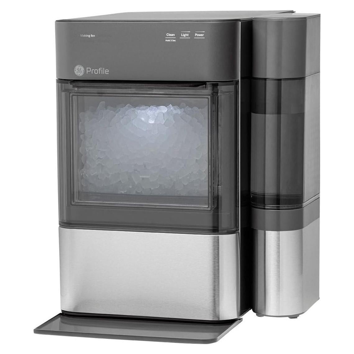 GE Profile Opal 2.0 with 0.75 Gallon Tank, Chewable Crunchable Countertop Nugget Ice Maker, Scoop included, 38 lbs in 24 hours, Pellet Ice Machine with WiFi & Smart Connected, Stainless Steel
