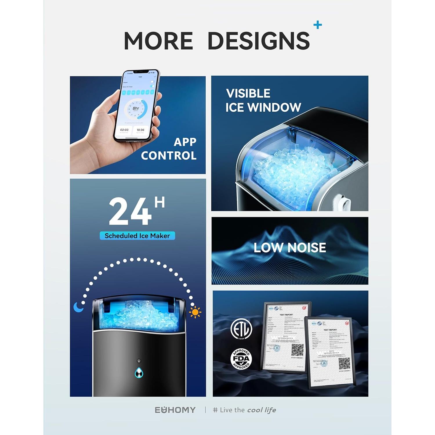 Fabricante de Hielo Nugget EUHOMY HZB-15NF 18.14 kg/día