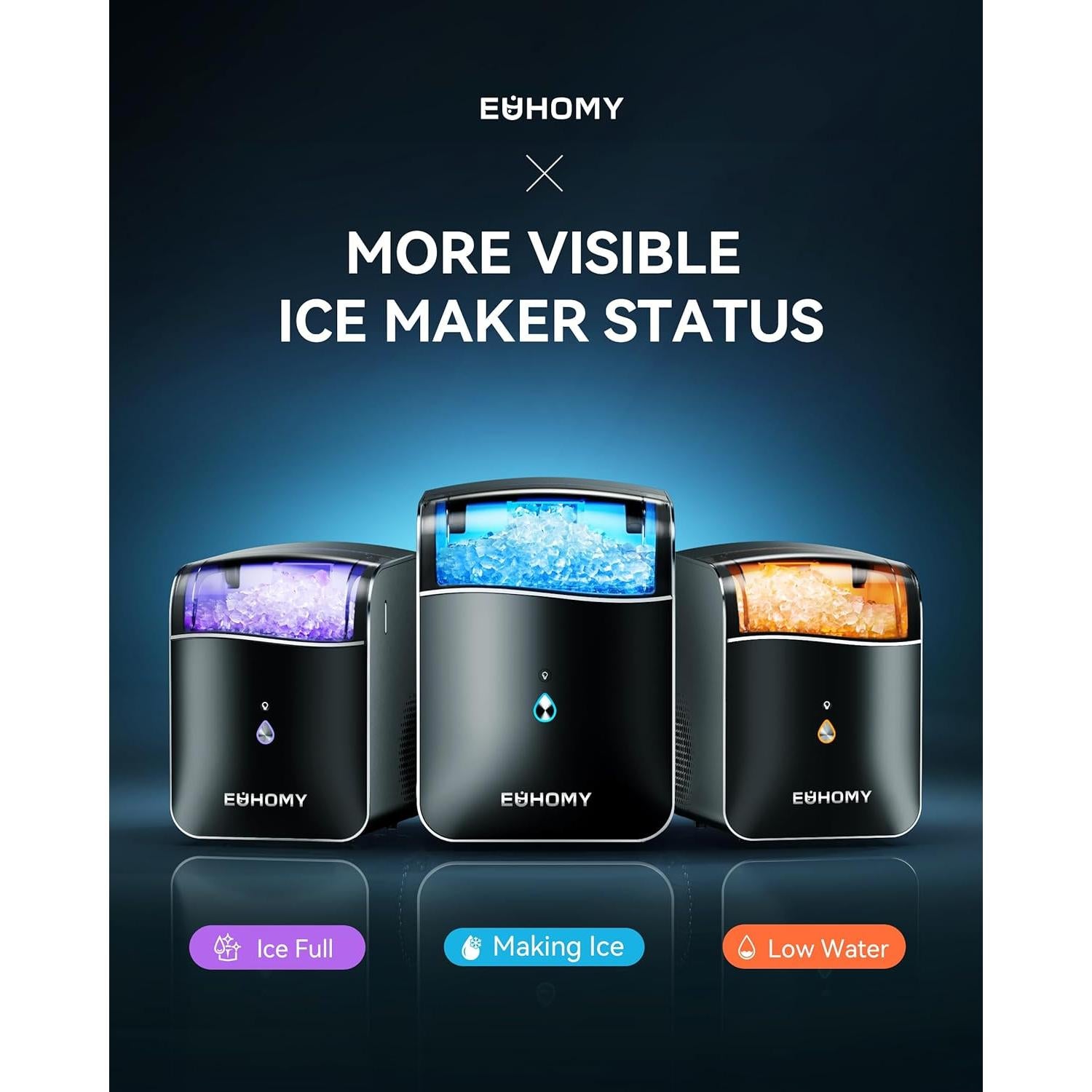 Fabricante de Hielo Nugget EUHOMY HZB-15NF 18.14 kg/día