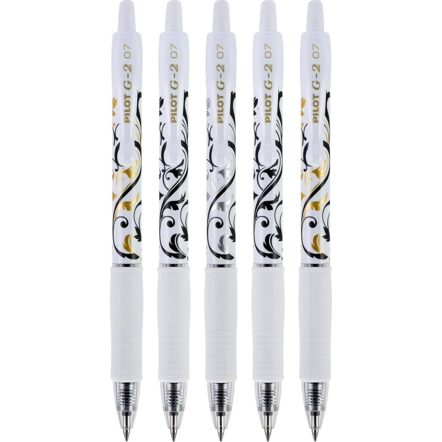 Bolígrafos de Gel Pilot G2, Punta Fina 0.7mm, Paquete de 5