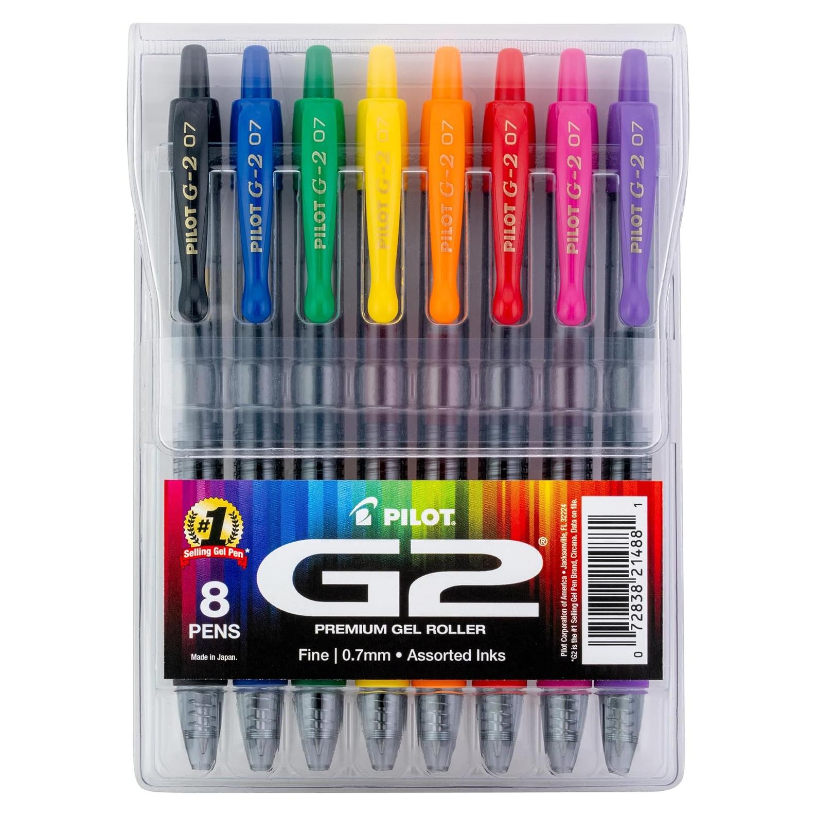 Bolígrafos de Gel Pilot G2 Arcoíris 0.7 mm - Paquete de 8