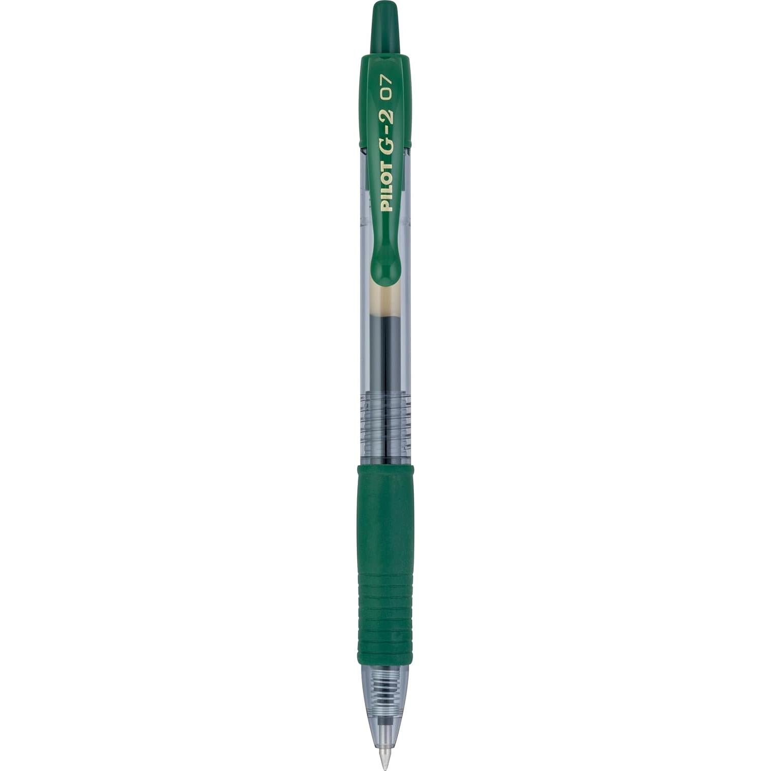 Bolígrafos de Gel Pilot G2 Premium 0.7mm Verde Cazador - 6 Unidades