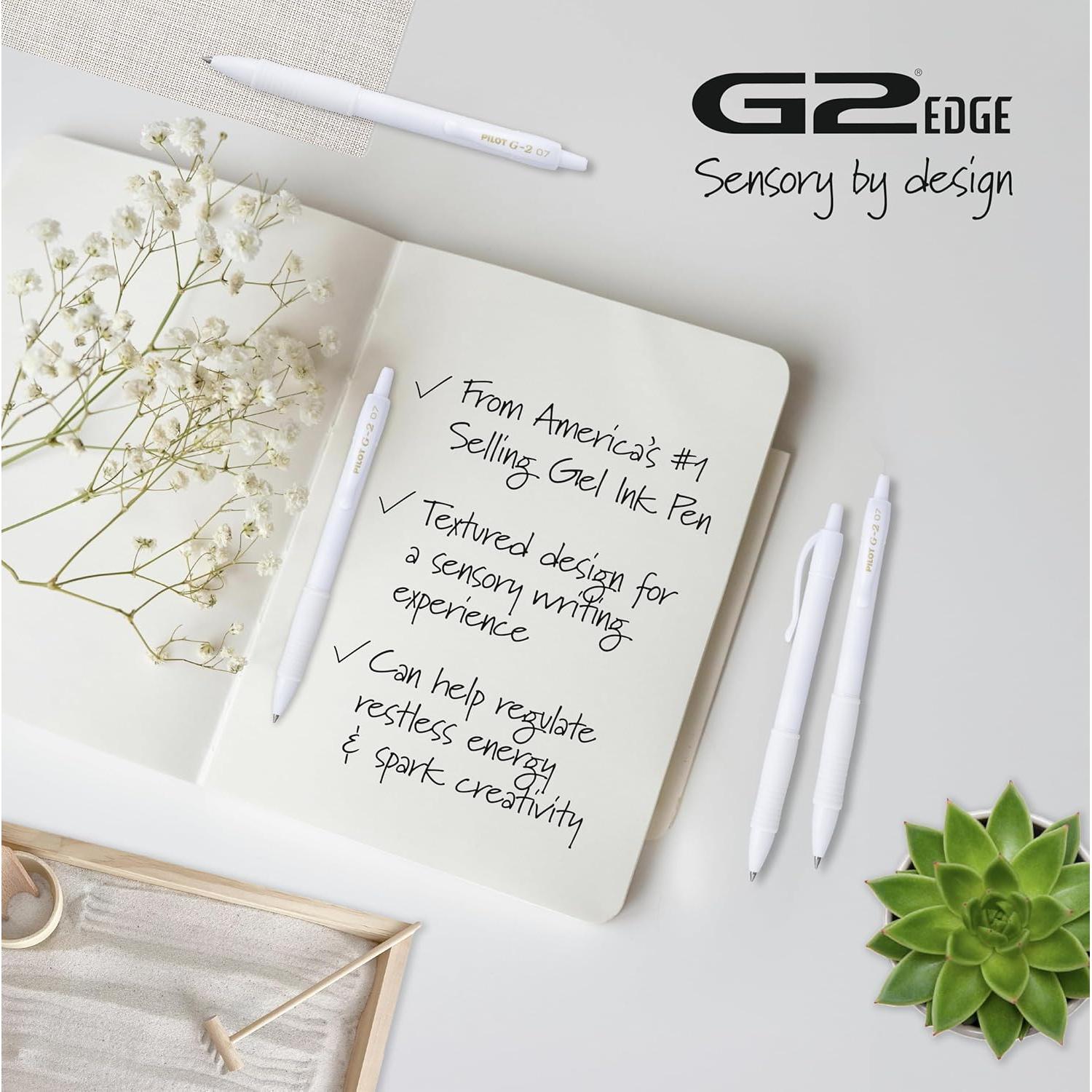 Bolígrafos de Gel Pilot G2 Edge Blanco 0.7 mm - Caja 8 Unidades