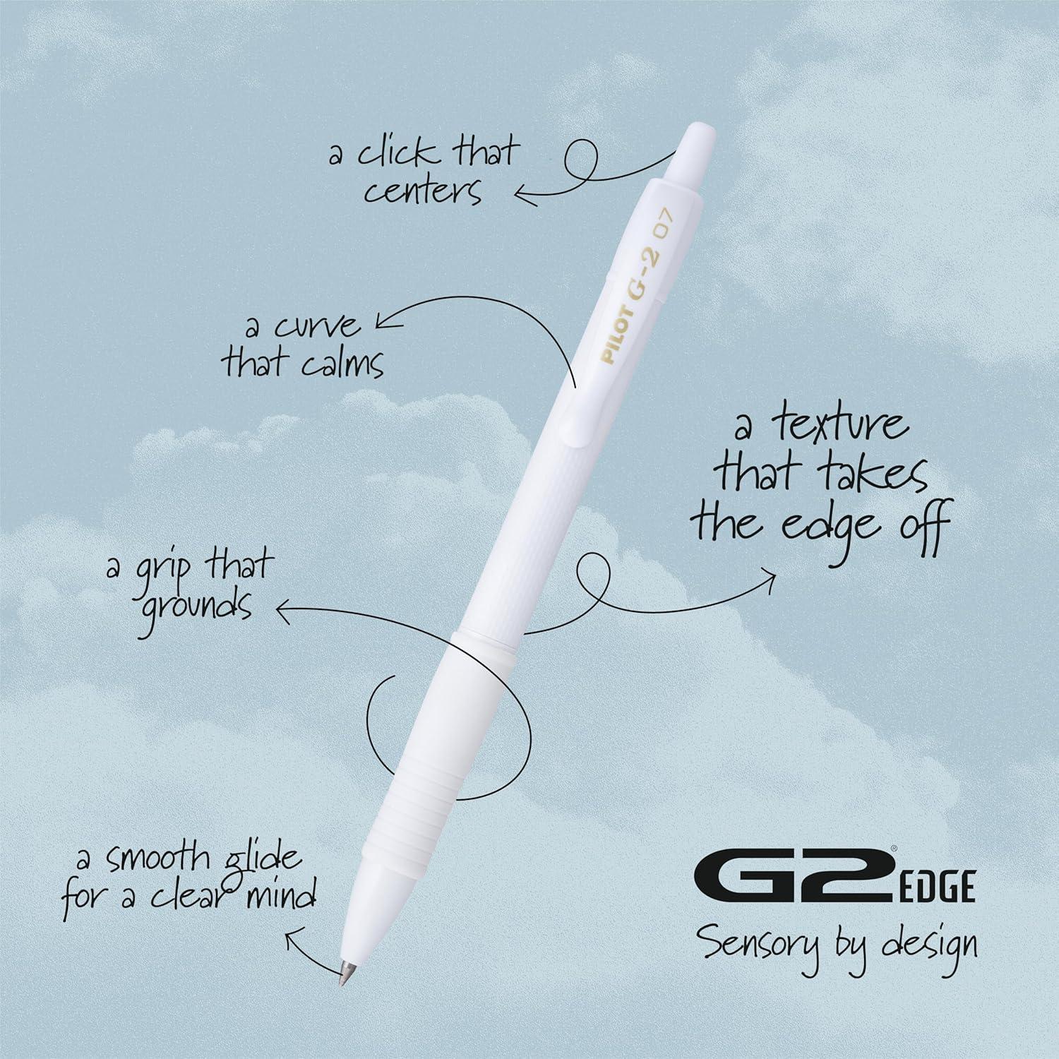 Bolígrafos de Gel Pilot G2 Edge Blanco 0.7 mm - Caja 8 Unidades