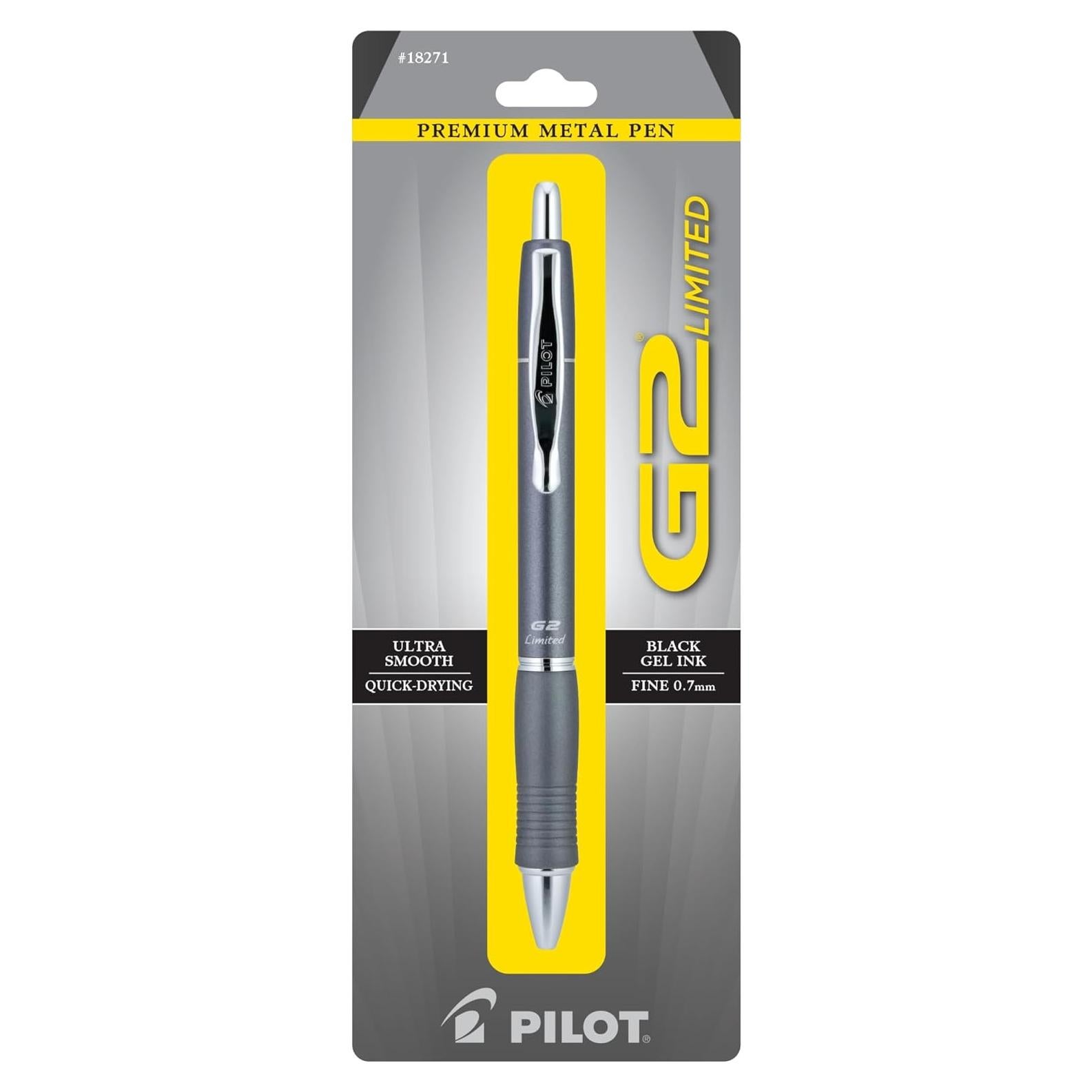 Bolígrafo de Gel Pilot G2 Limitado Metal 0.7mm Tinta Negra