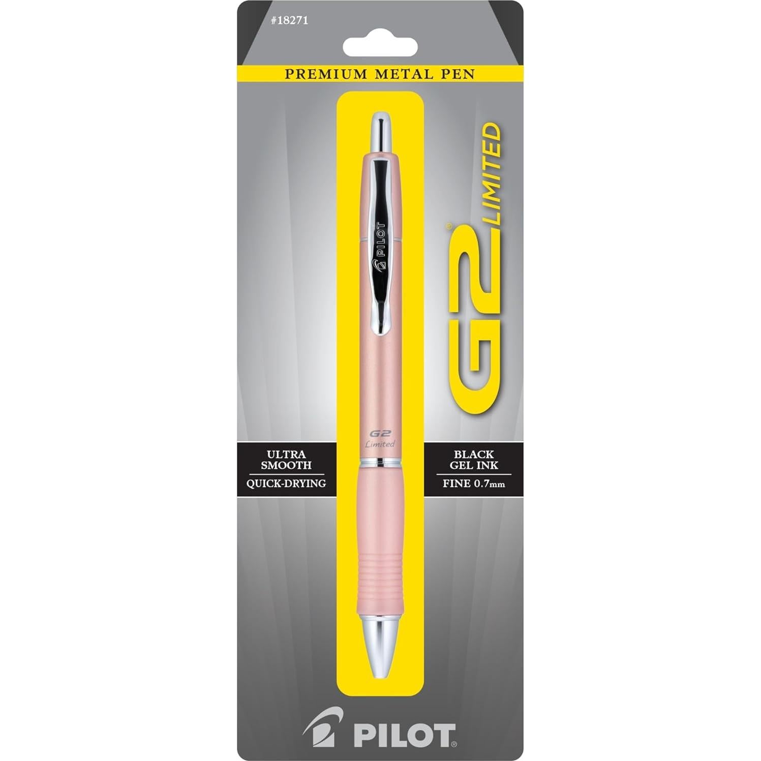 Bolígrafo de Gel Pilot G2 Limitado Metal 0.7mm Tinta Negra