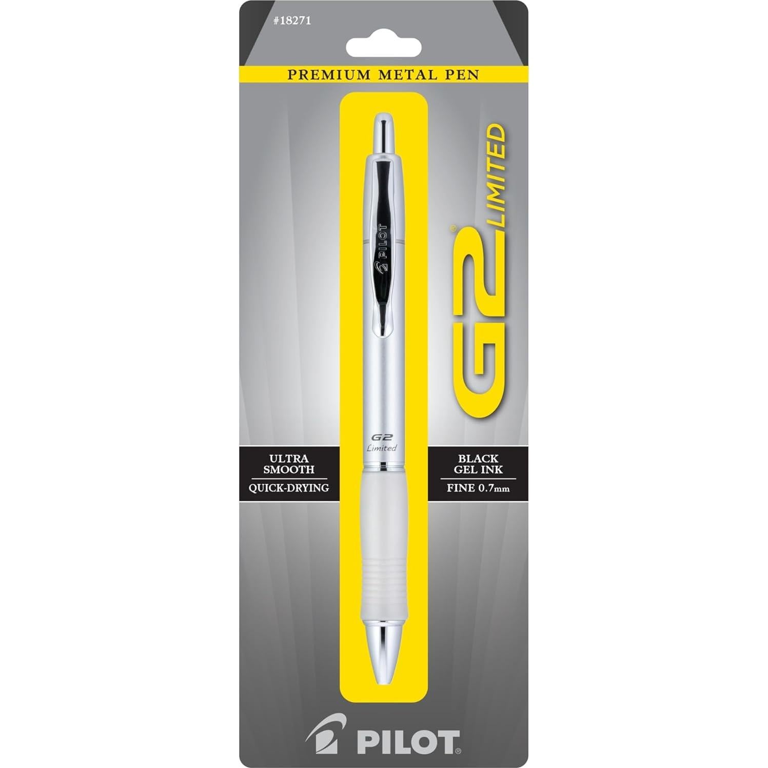 Bolígrafo de Gel Pilot G2 Limitado Metal 0.7mm Tinta Negra